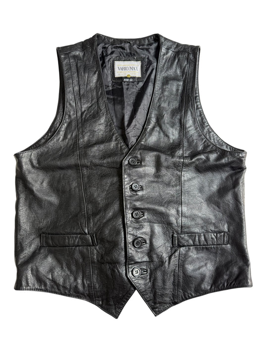 Vintage Vario Max Black Leather Vest