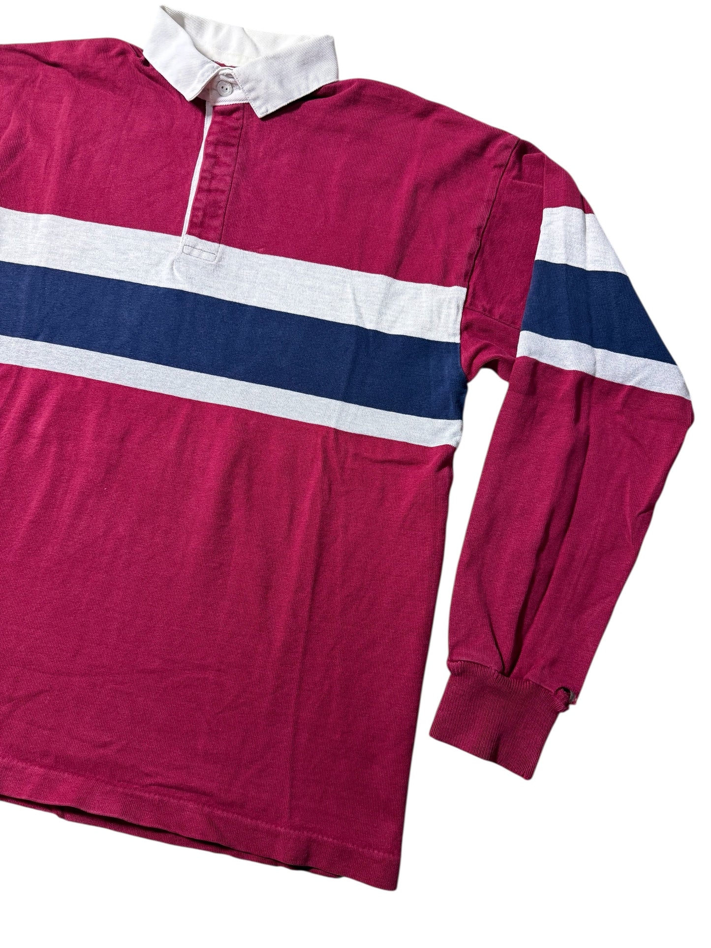 Vintage LL Bean USA Rugby Shirt Long Sleeve Stripe Made in USA