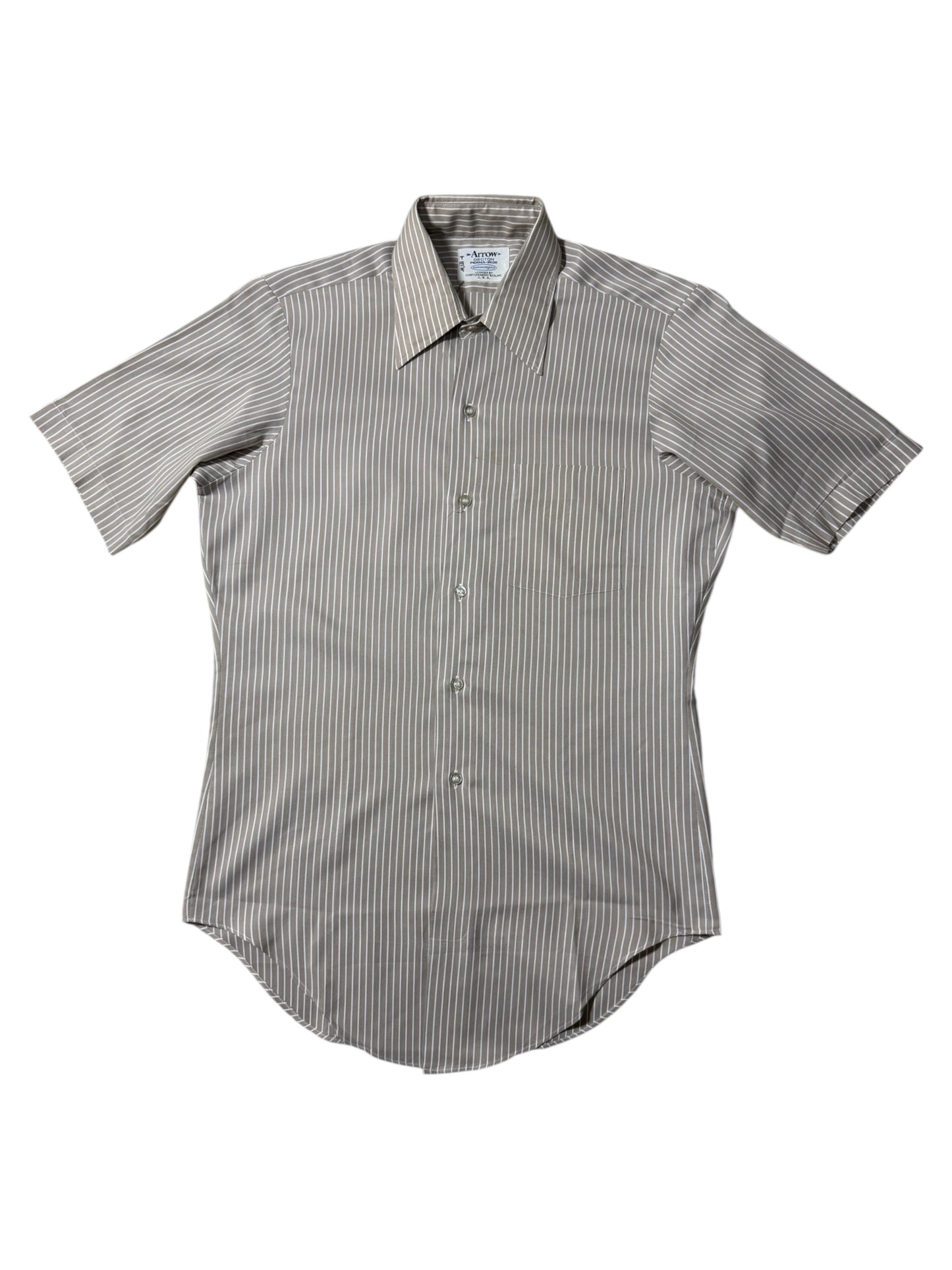 Vintage 1970s–80s Arrow Decton Perma-Iron Stripe Shirt USA