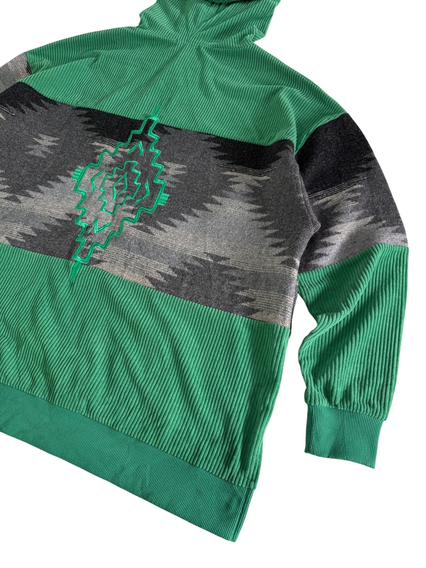 Amina Corduroy Baja Hoodie Southwestern Pullover Jacket