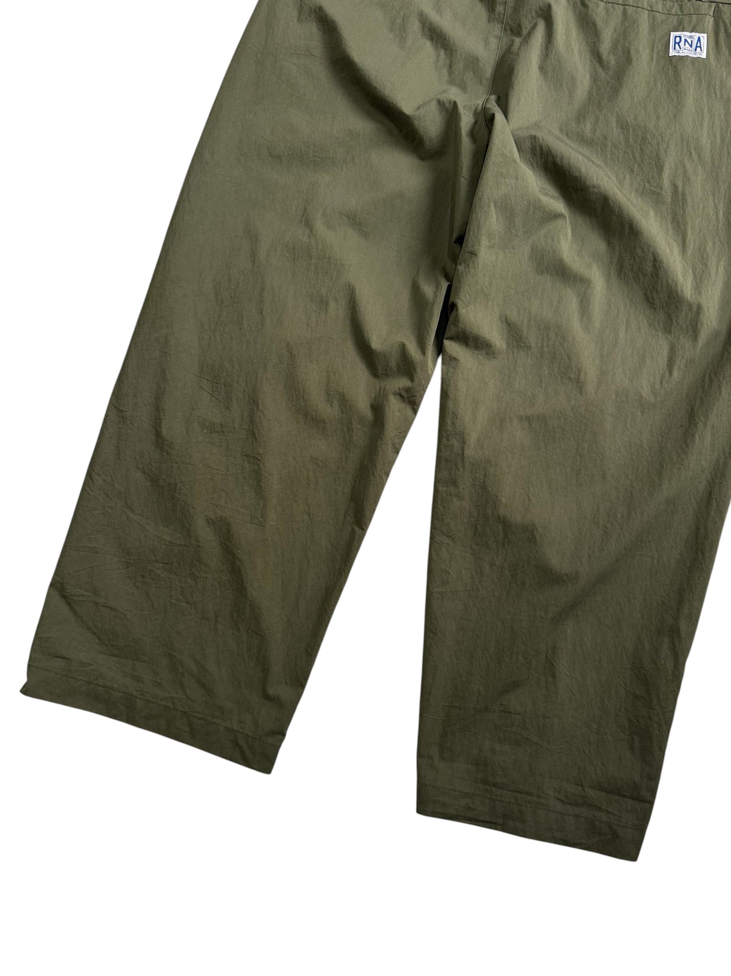 RNA The Alternative Syndrome Adjustable Military Bib Overalls Olive Green Wide Leg
