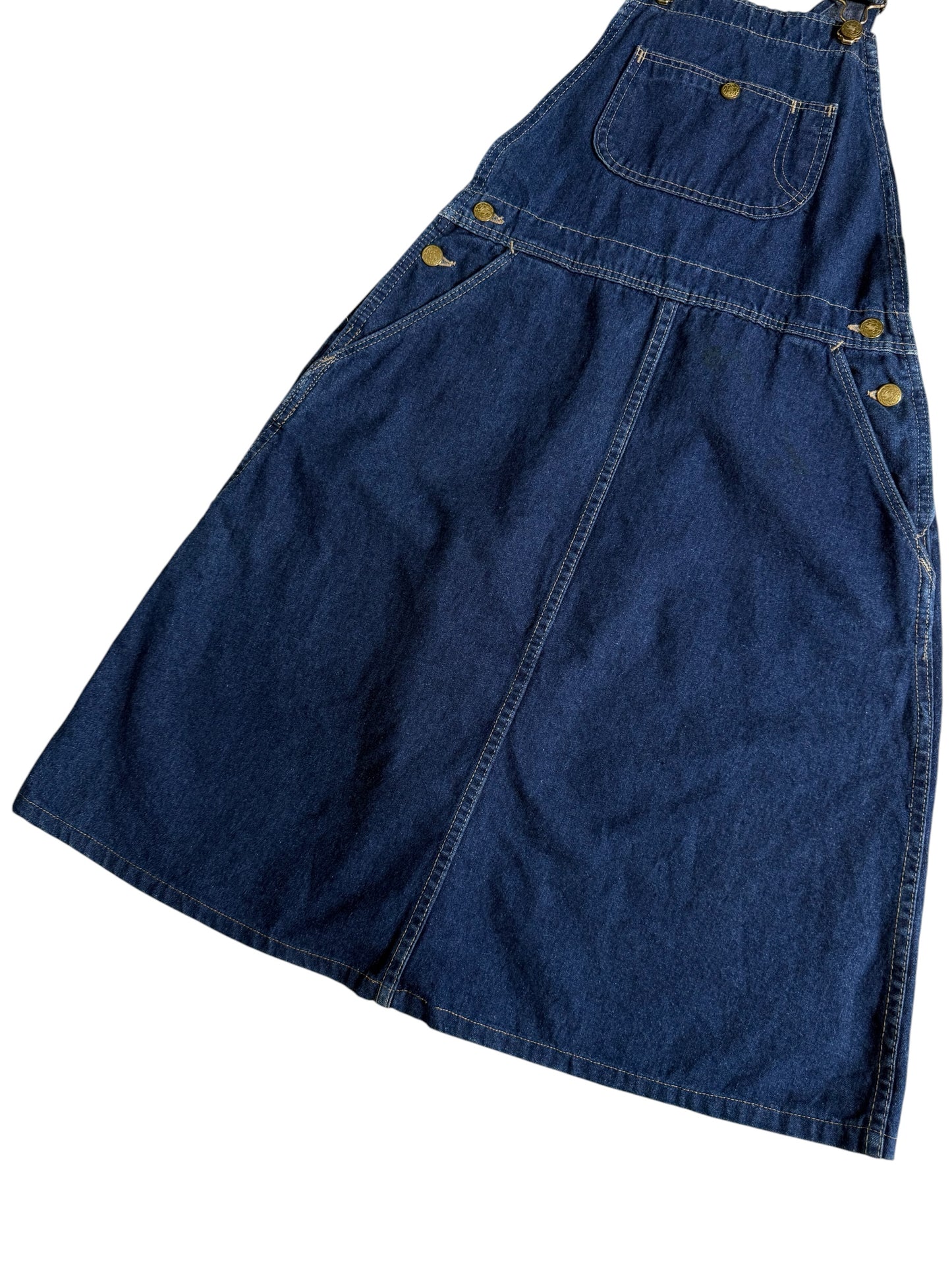 Vintage 80s 90s Pointer Brand Denim Overall Dress Made in USA