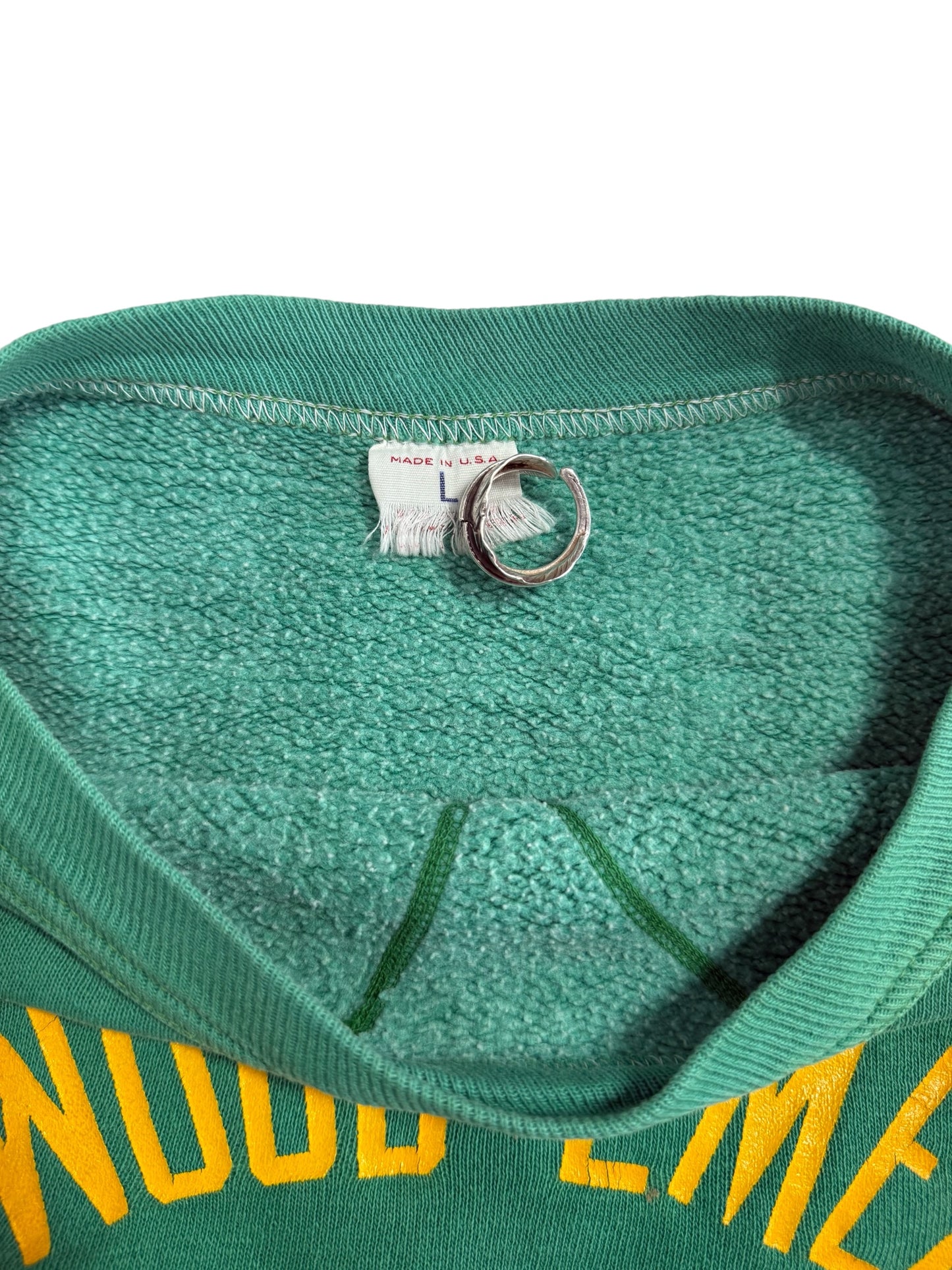 Vintage 1960s Greenwood Emeralds Single V Green Sweatshirt