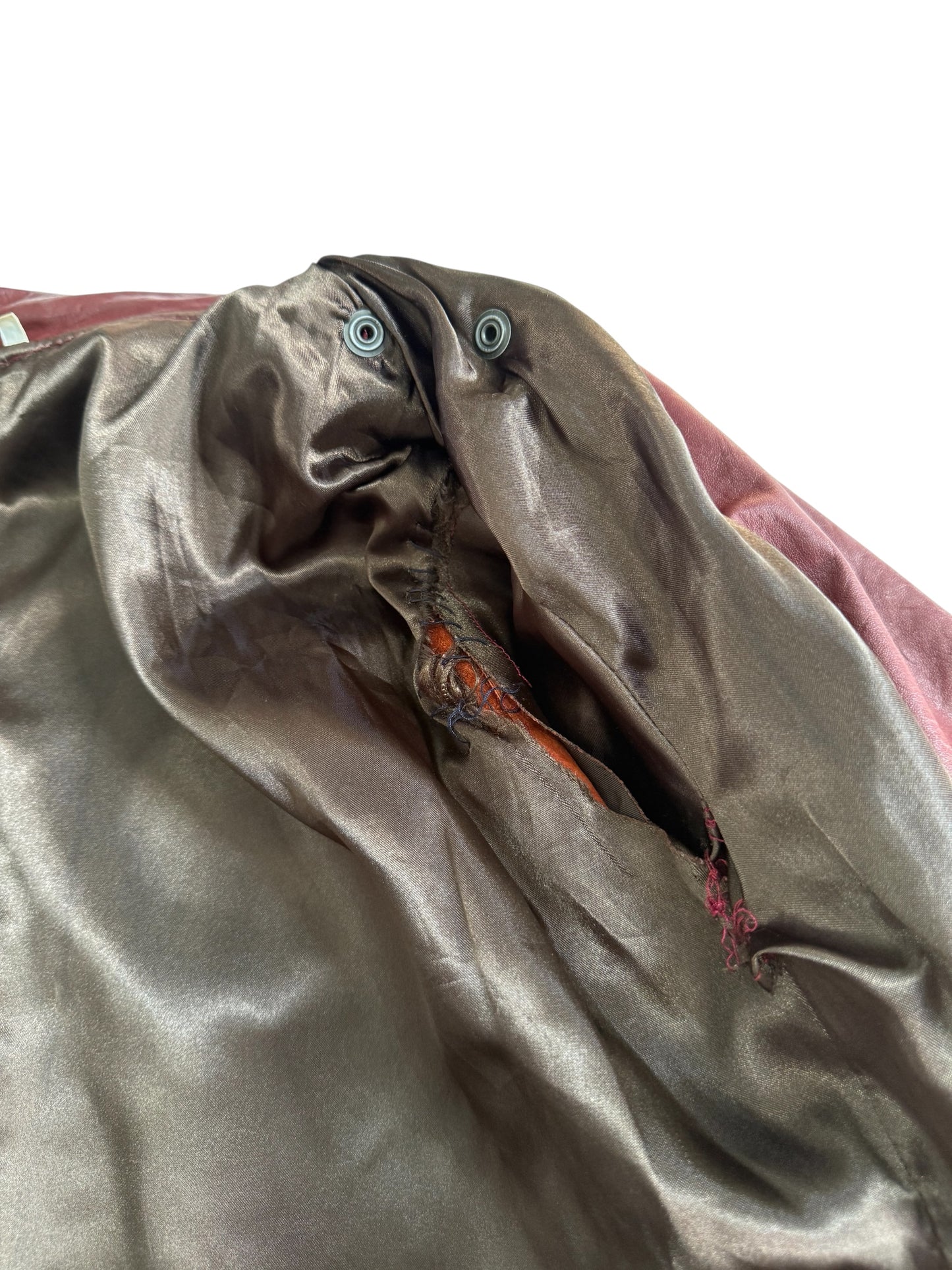 Vintage Burgundy Leather Biker Jacket Women’s Motorcycle Jacket