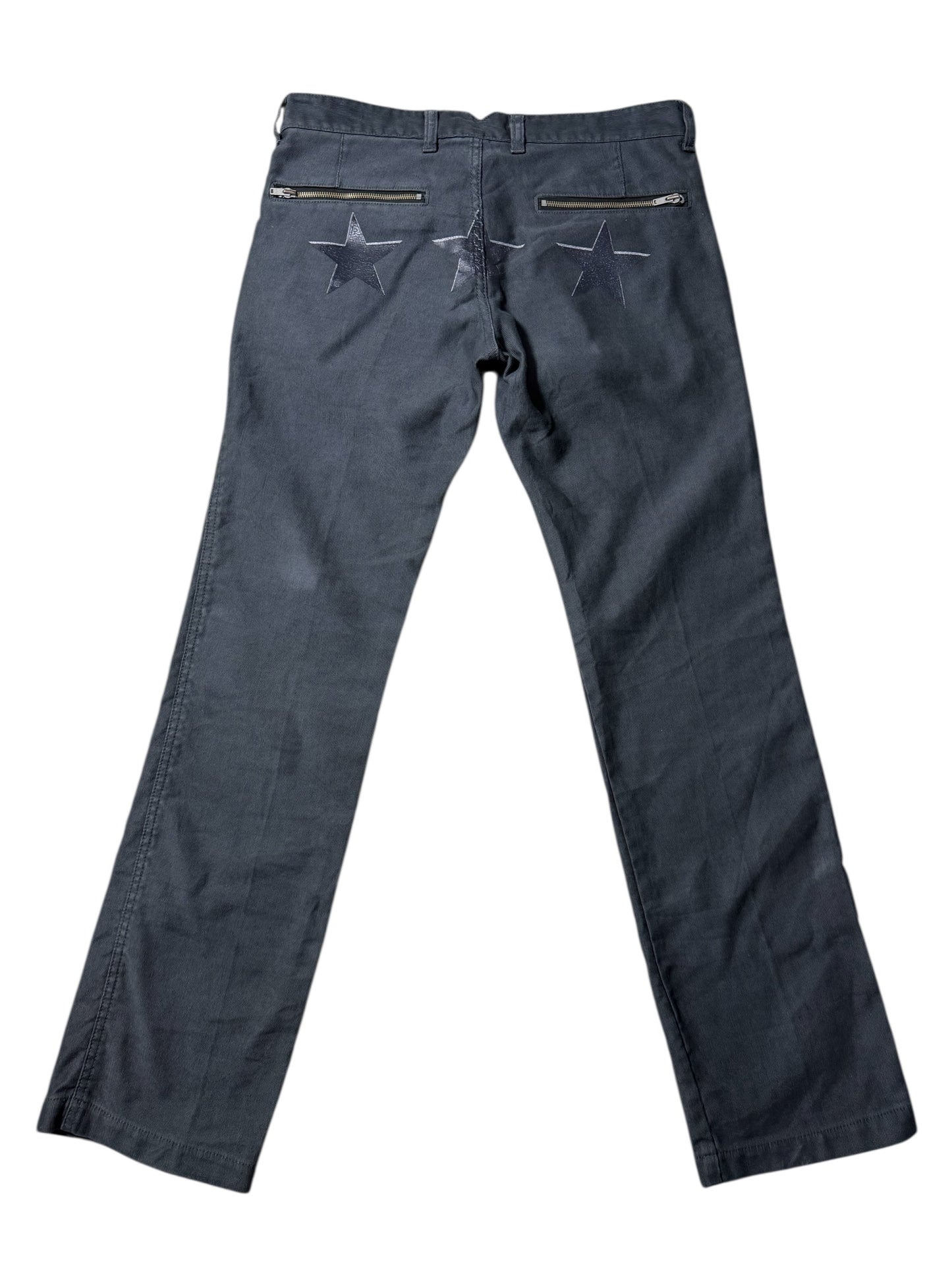 Y2K Biglidue Star Back Zip Pocket Trousers Made In Japan