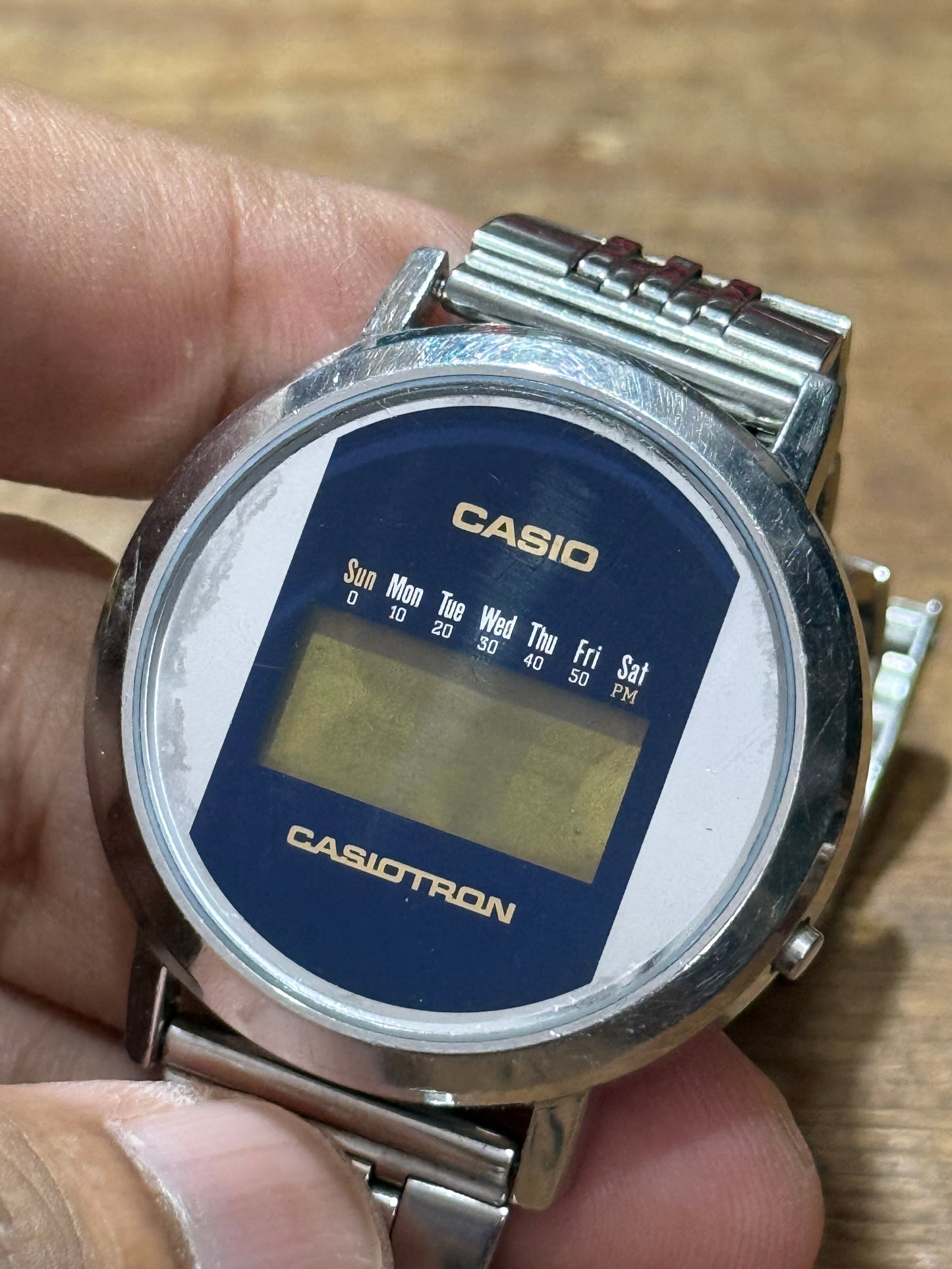 Vintage Casio R-12 Casiotron Japan Watch Junk Not Working For Parts