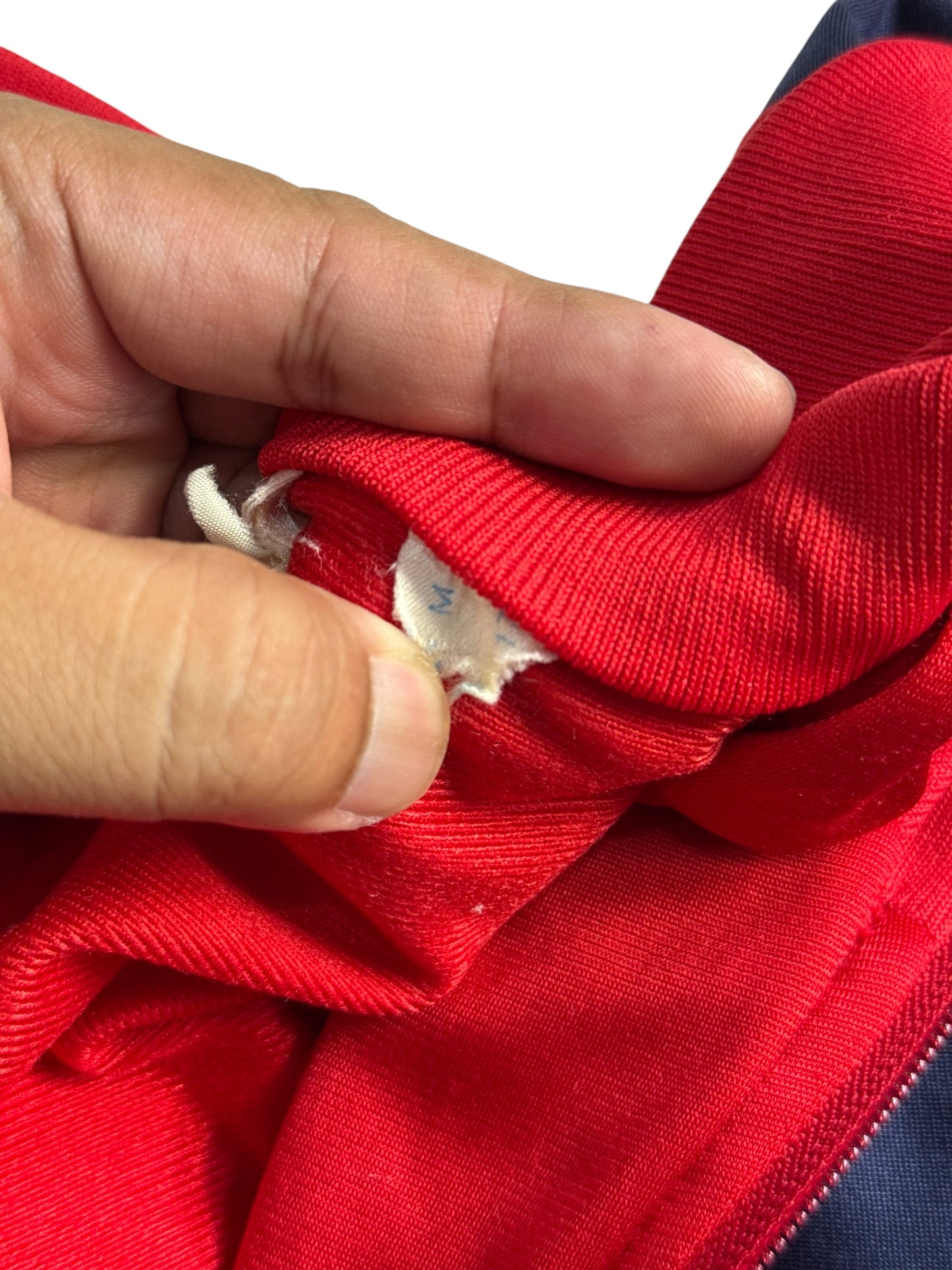 Vintage 80s 90s Arena Track Jacket Side Tape Training Top Red Navy