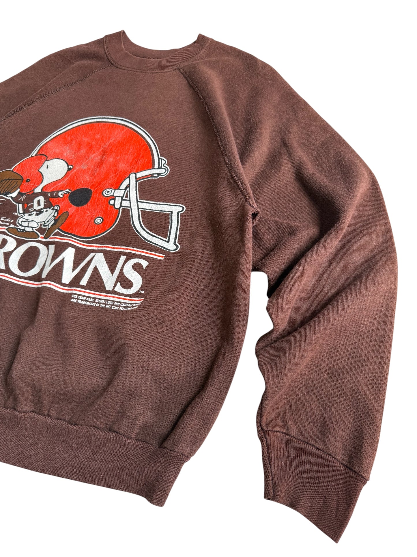 Vintage 70s–80s Peanuts Cleveland Browns Artex Sweatshirt Made in USA