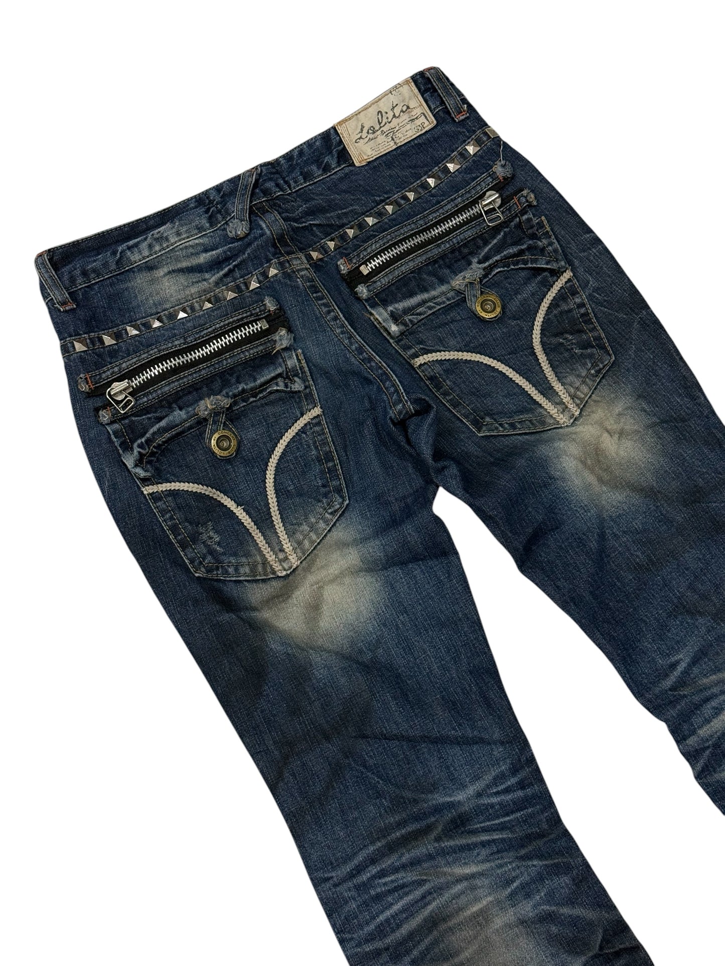 Vintage Y2K Lolita Goth Punk Flared Studded Jeans