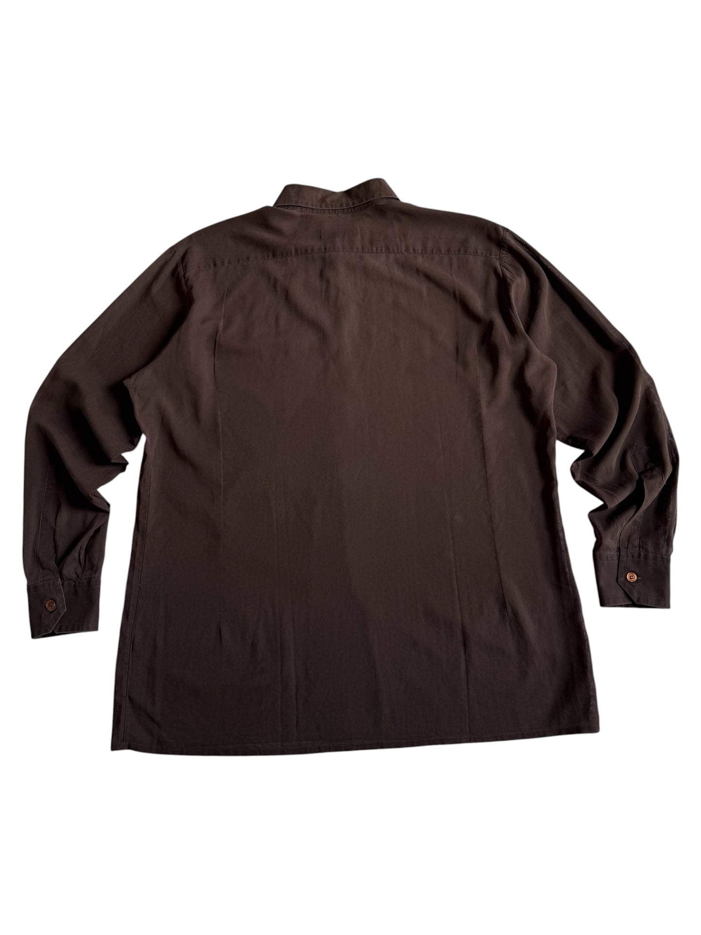Vintage 1960s Pierre Cardin Paris Brown Cotton Dress Shirt French Designer