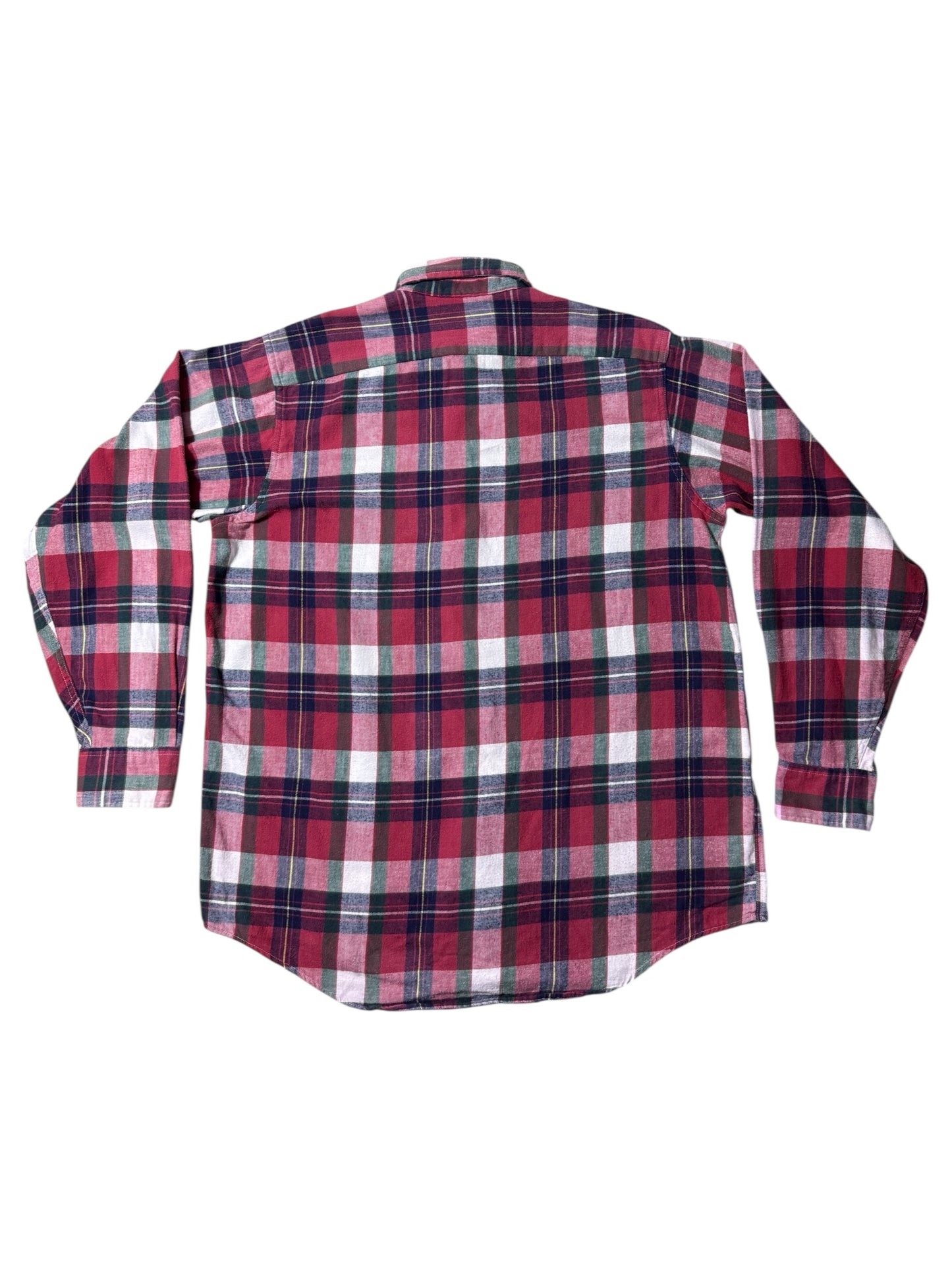 Vintage 1980s LL Bean Plaid Flannel Shirt Made in USA Button Down