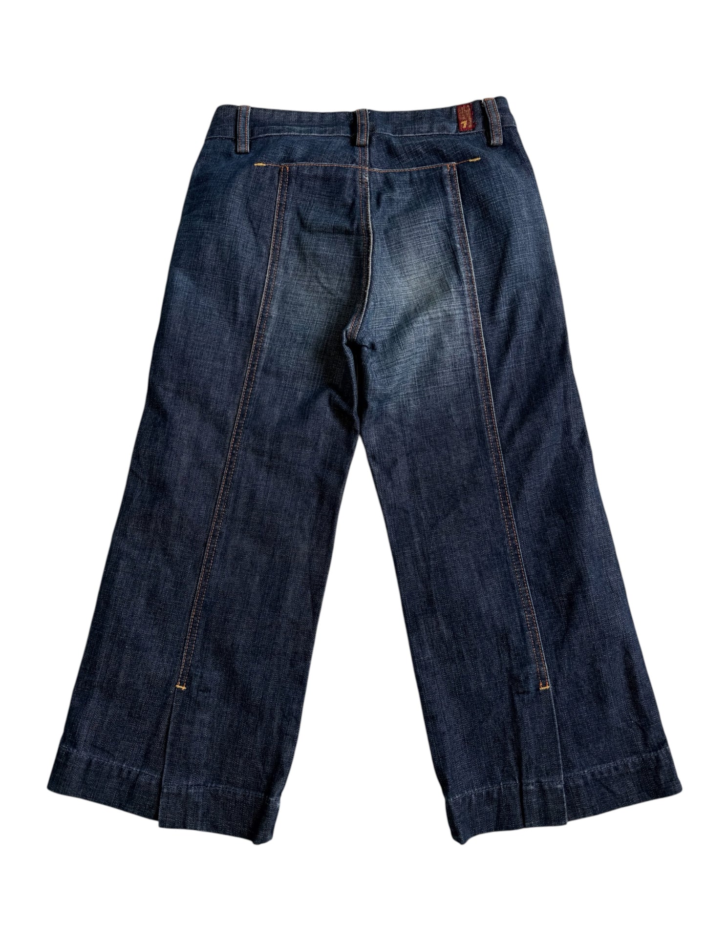 Vintage Y2K 7 For All Mankind Wide Leg Denim Culottes Made in USA