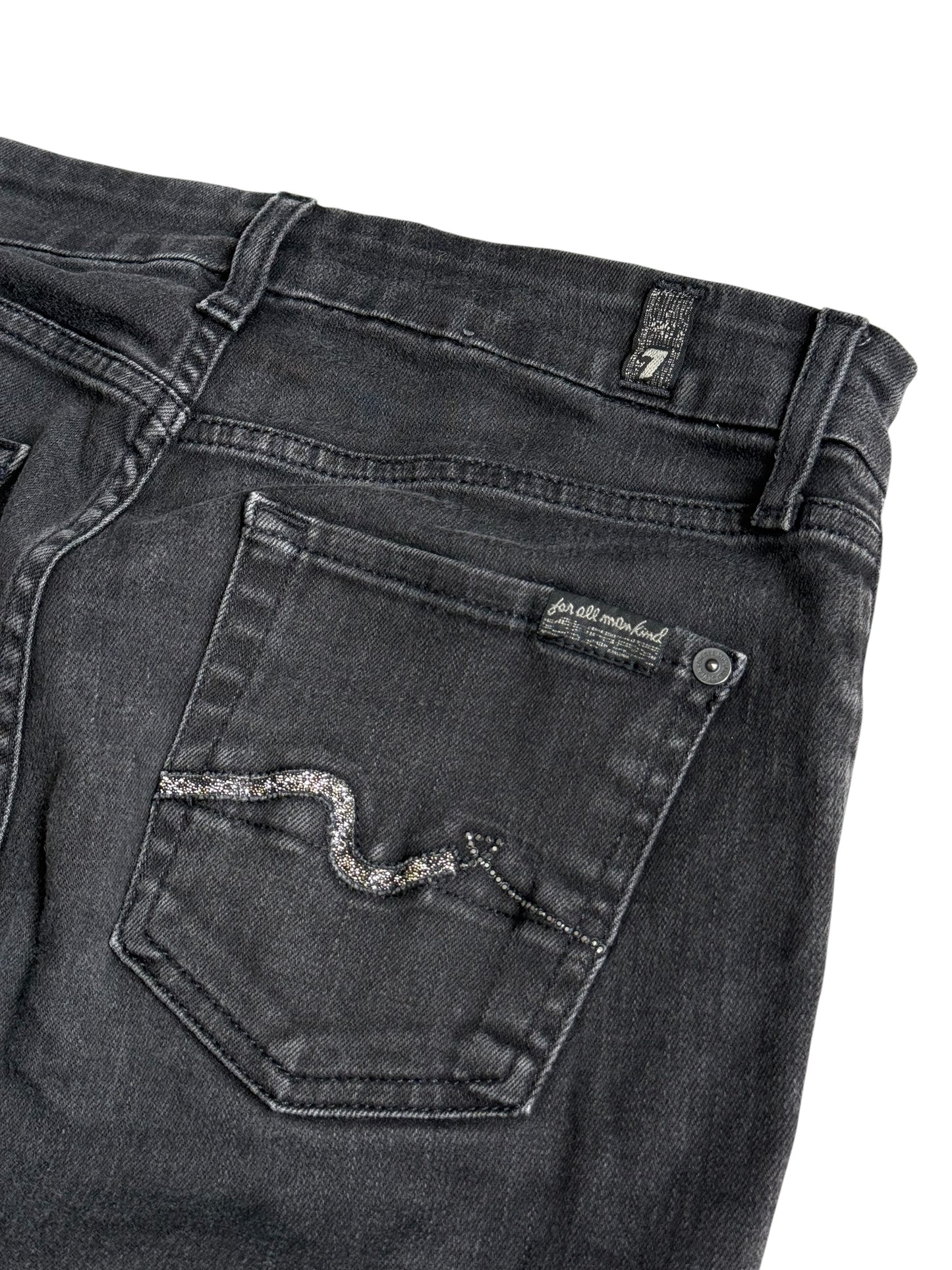 Vintage Y2K 7 For All Mankind Kimmie Bootcut Black Wash Jeans Made in Italy