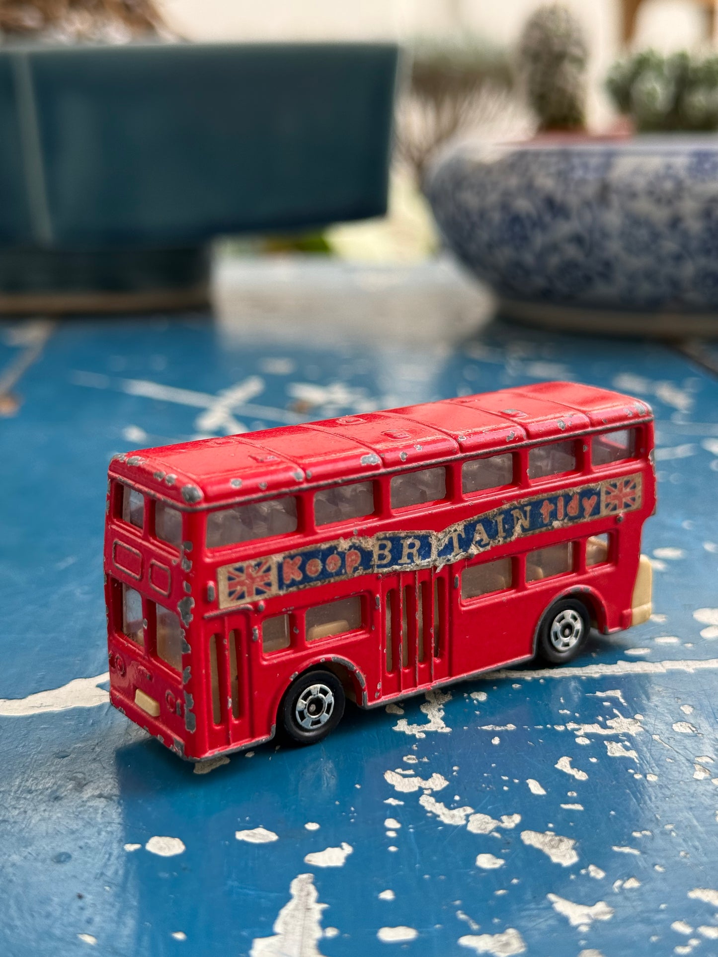 Vintage 1977 Tomica F15 London Bus Keep Britain Tidy 1/130 Made in Japan