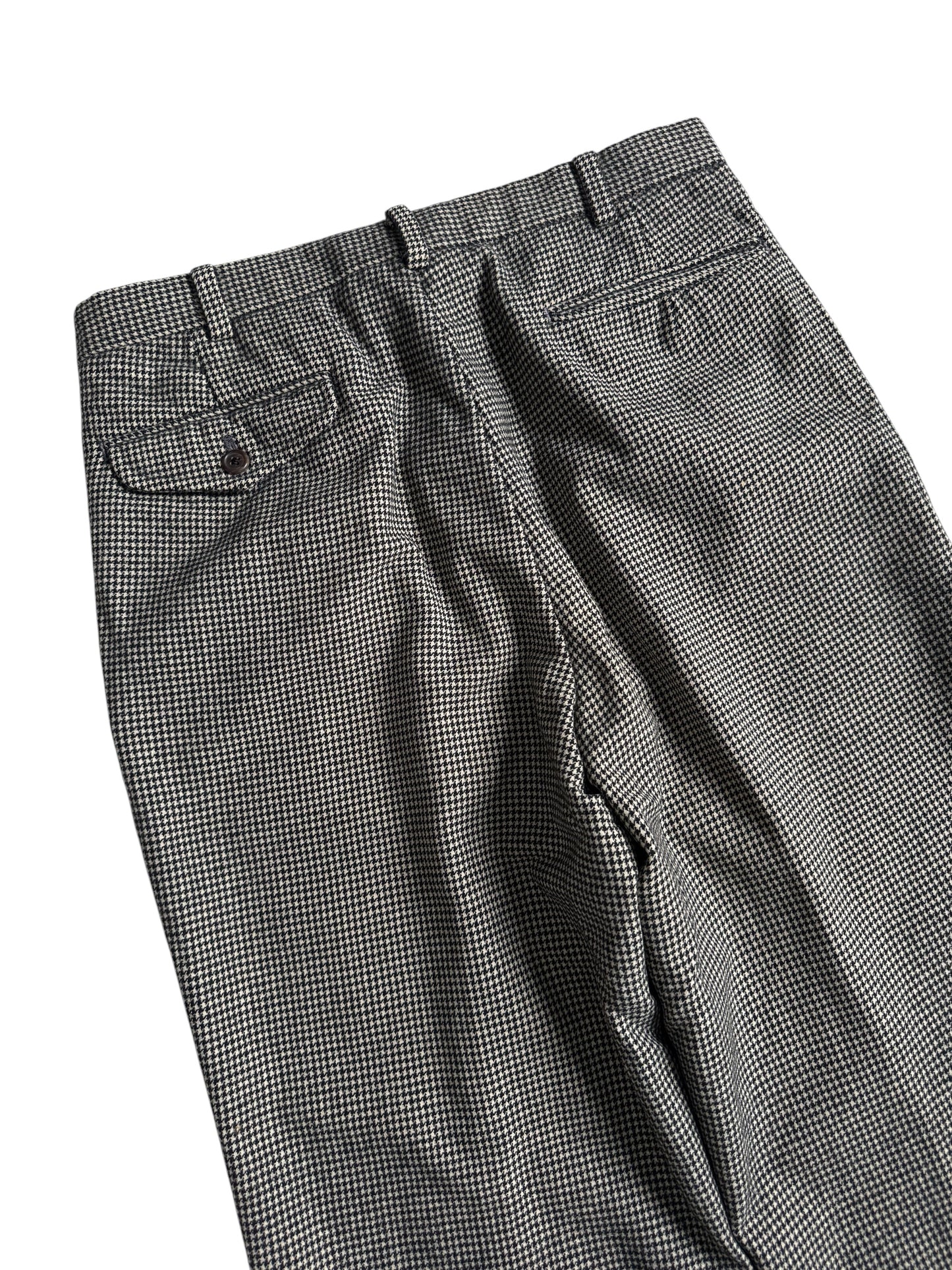 Vintage 1990s Polo Ralph Lauren Houndstooth Pleated Wool Trousers