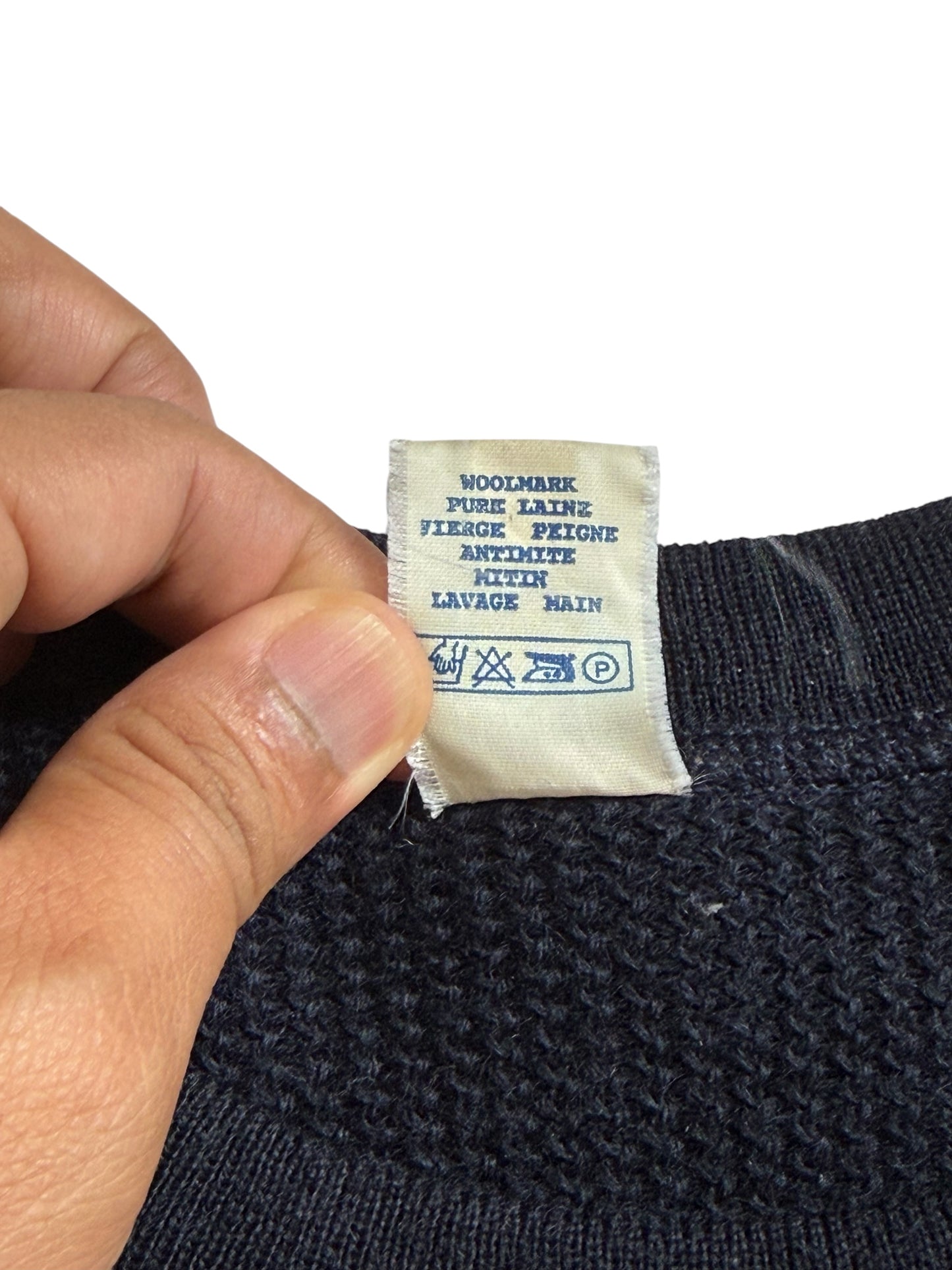 Vintage French Gendarmerie Wool Commando Sweater Made in France Military Knit