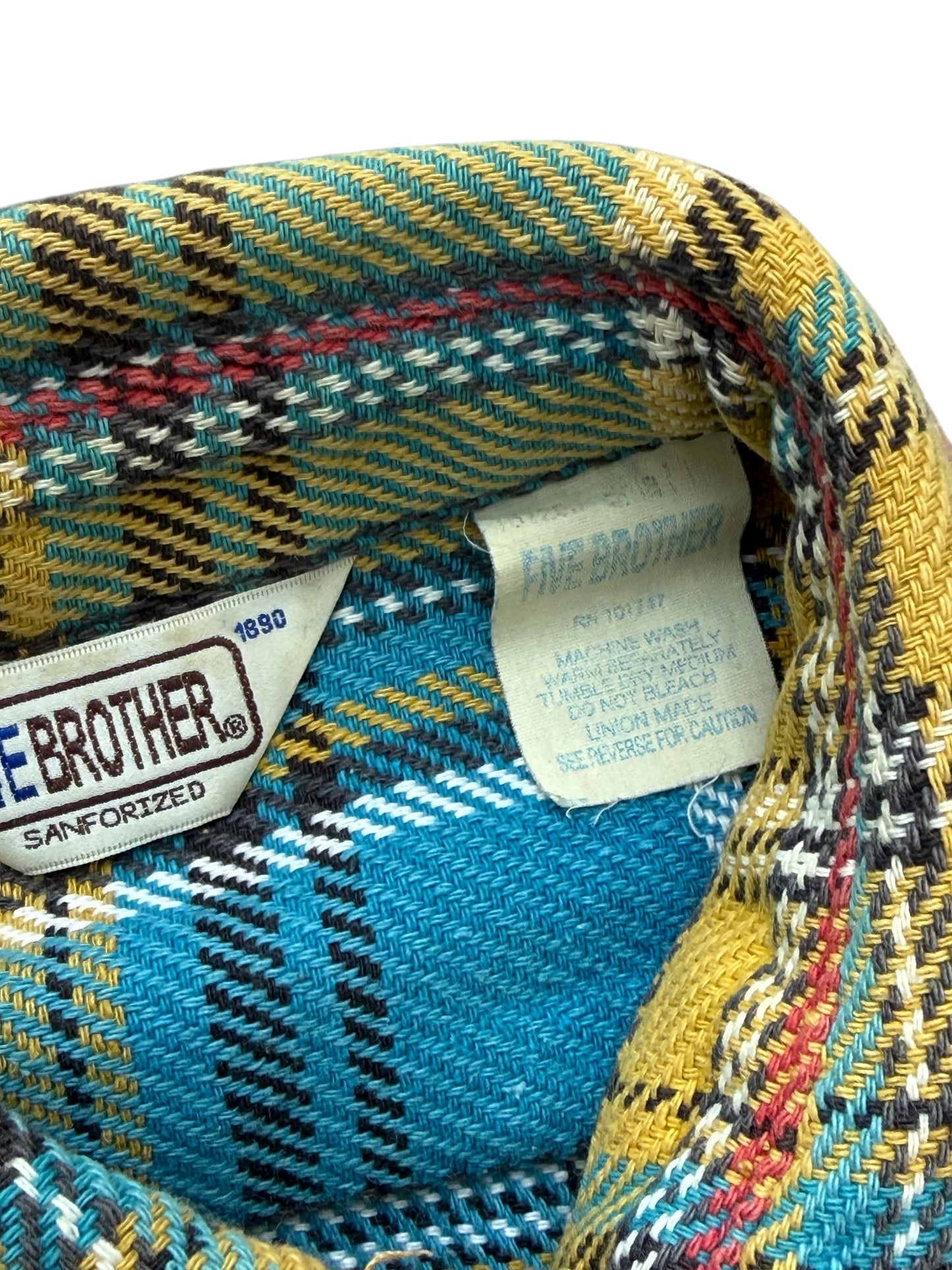 Vintage 1970s Five Brother Union Made Flannel Shirt