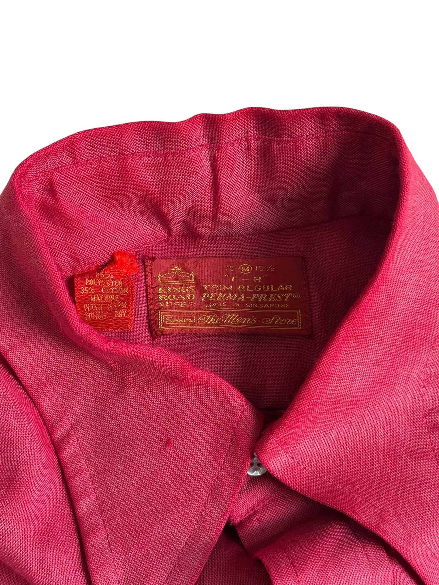Vintage 1960s-70s Sears Kings Road Perma-Prest Button Down Shirt