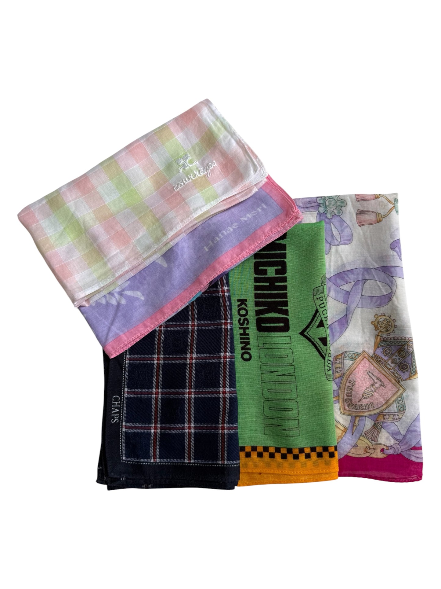 Vintage Handkerchiefs Courreges Chaps Hanae Mori Michiko London Trussardi