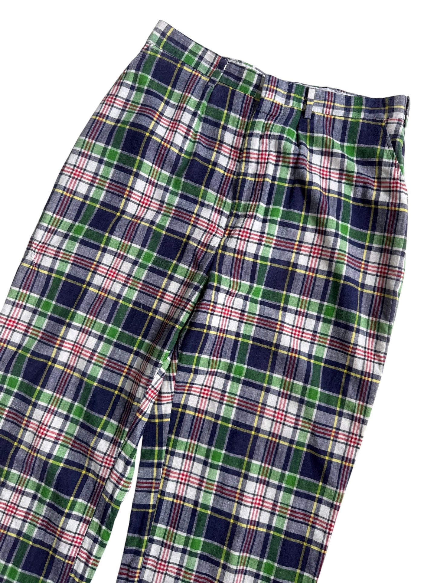 Vintage 1970s-80s Plaid Cotton Pants