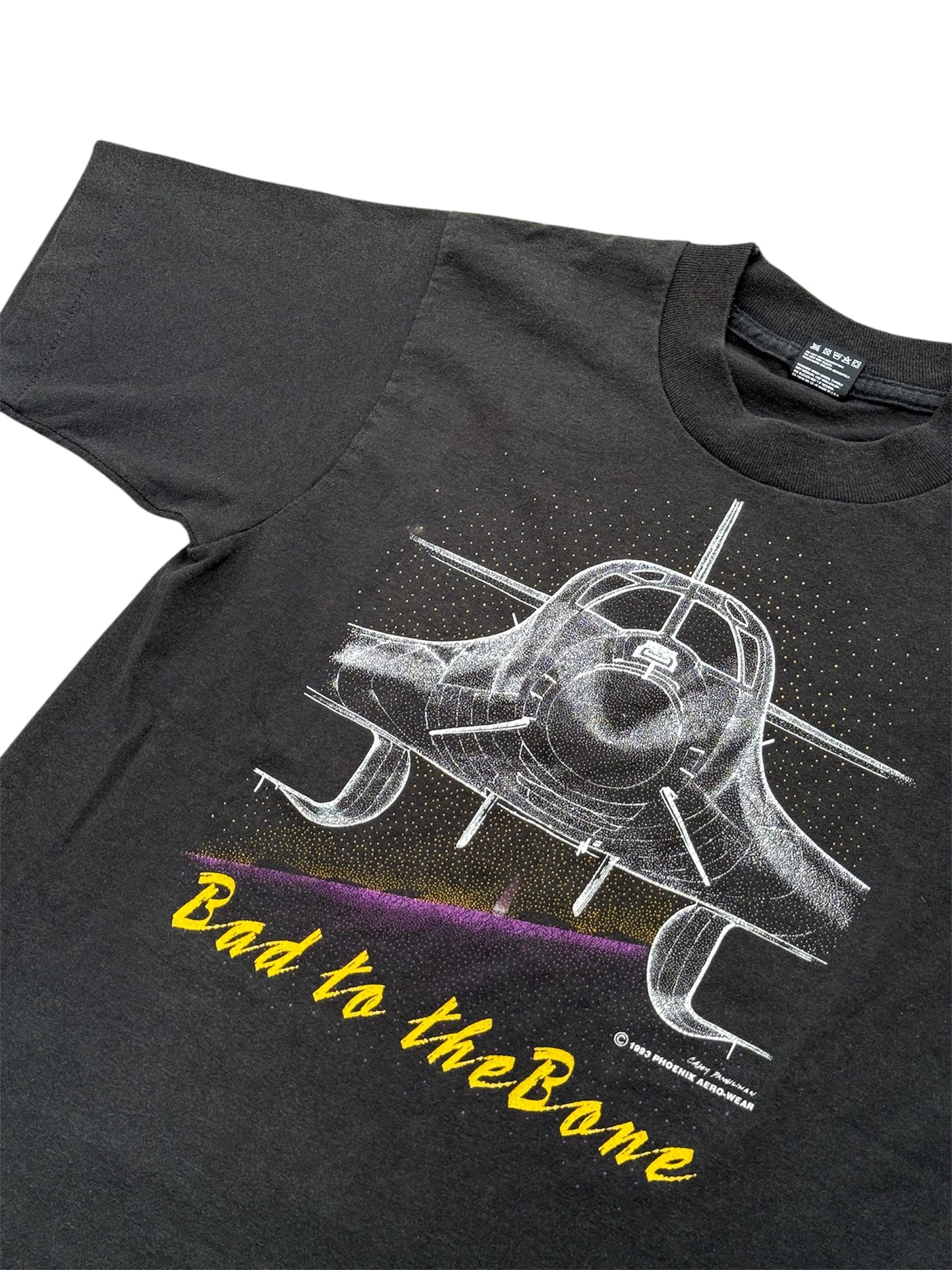 Vintage 1993 “Bad to the Bone” Fighter Jet Tshirt