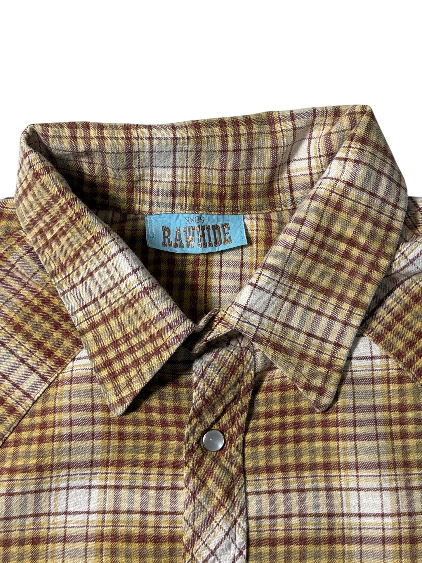 Vintage 1990s Raw Hide Western Plaid Snap Button Shirt