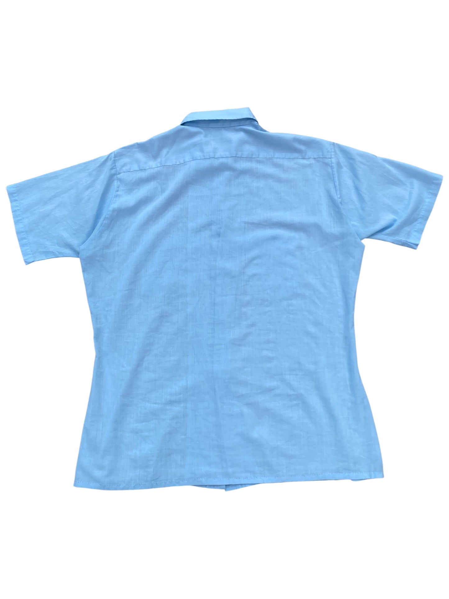 Vintage 70s Sky Blue Short Sleeve Shirt