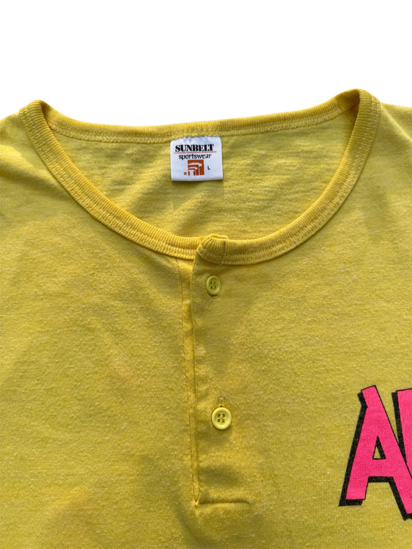 Vintage 1980s University of Kansas Henley Tshirt