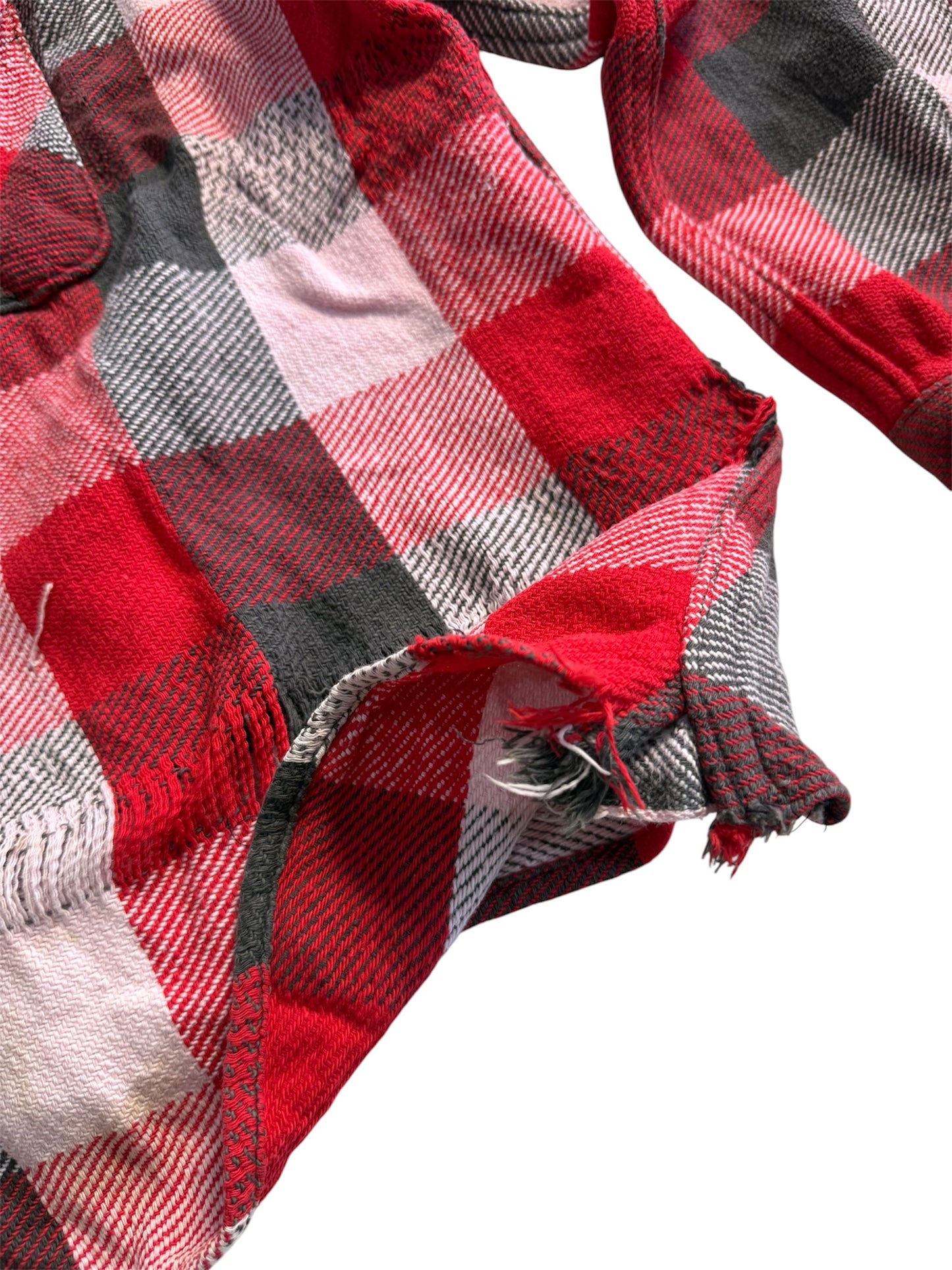 Vintage Distressed Plaid Flannel Shirt