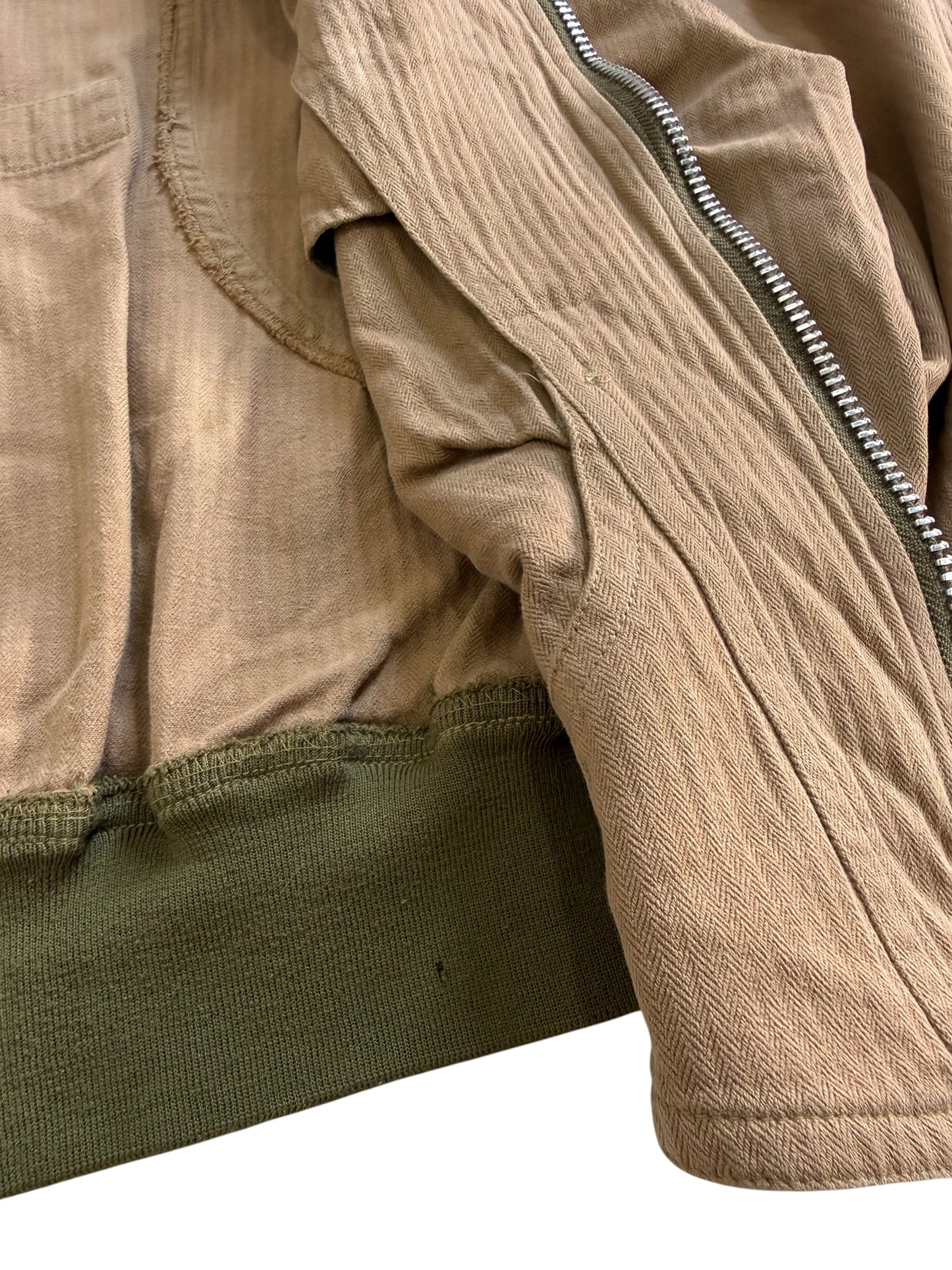 Vintage 180s-90s Lets Bandit Melrose Herringbone Motorcycle Jacket Tan Brown