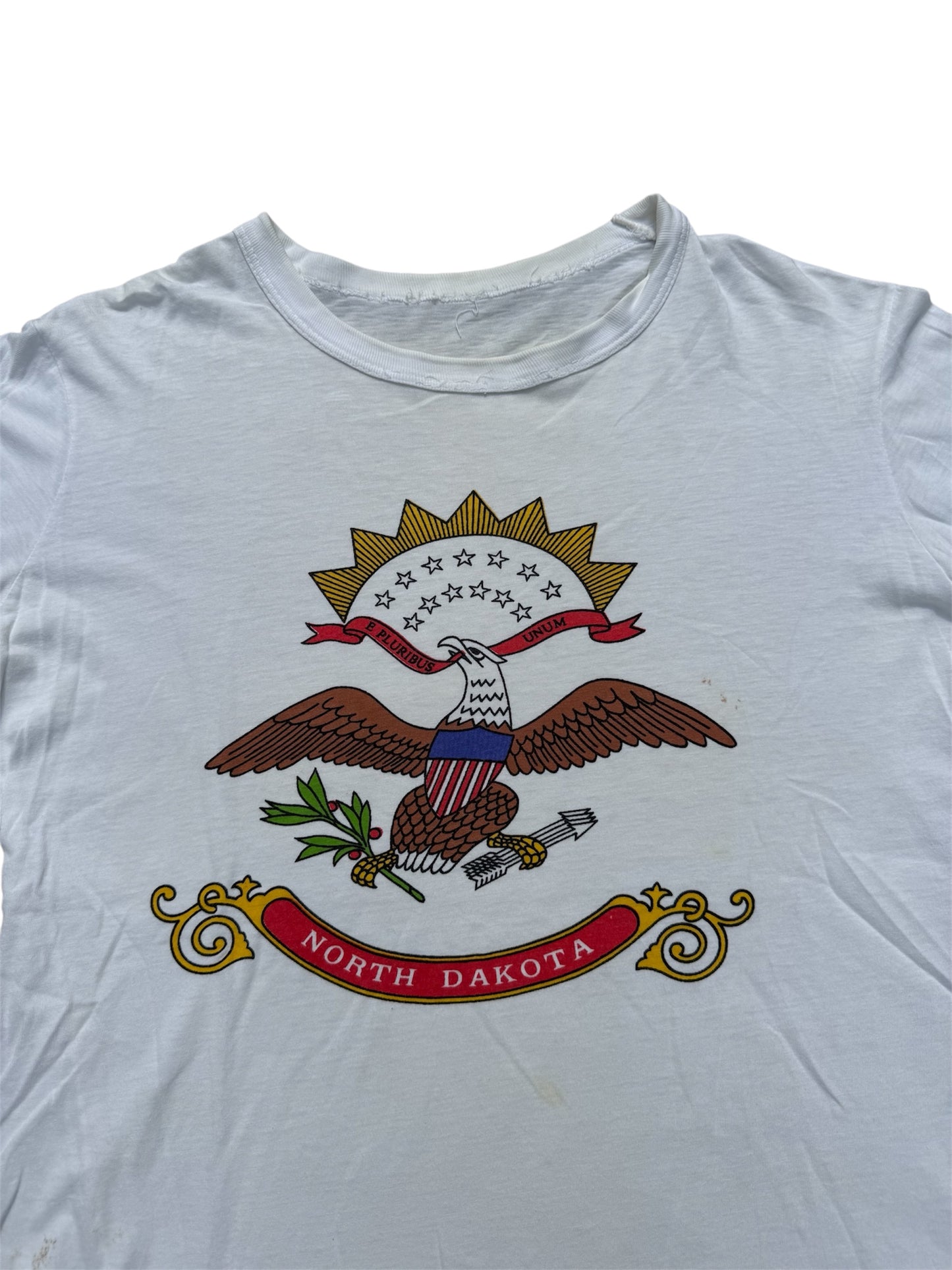 Vintage 1970s–80s North Dakota State Flag Eagle Tshirt