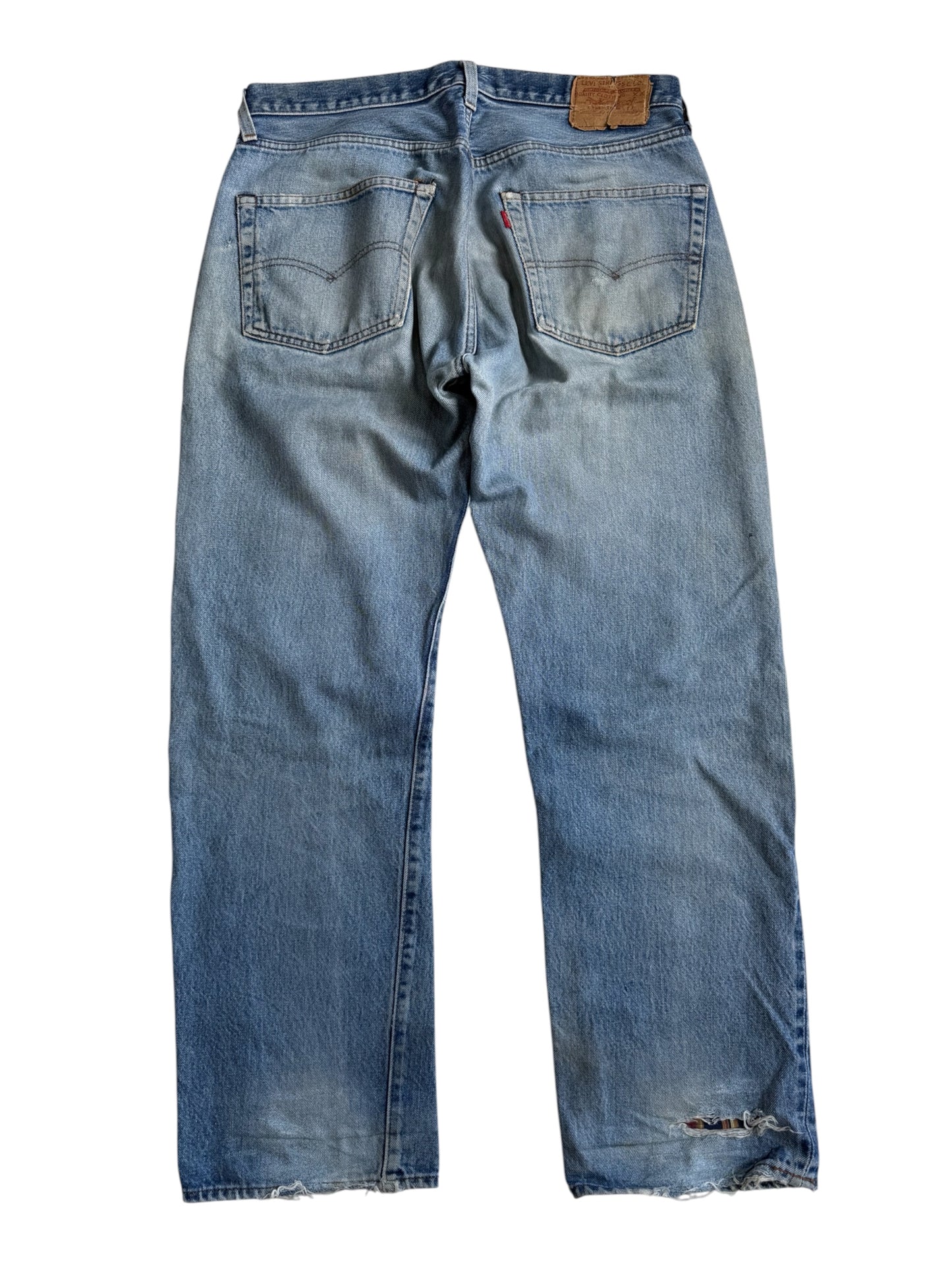 Vintage 1980s Levis 501 Selvedge Distressed Denim Jeans Made in USA