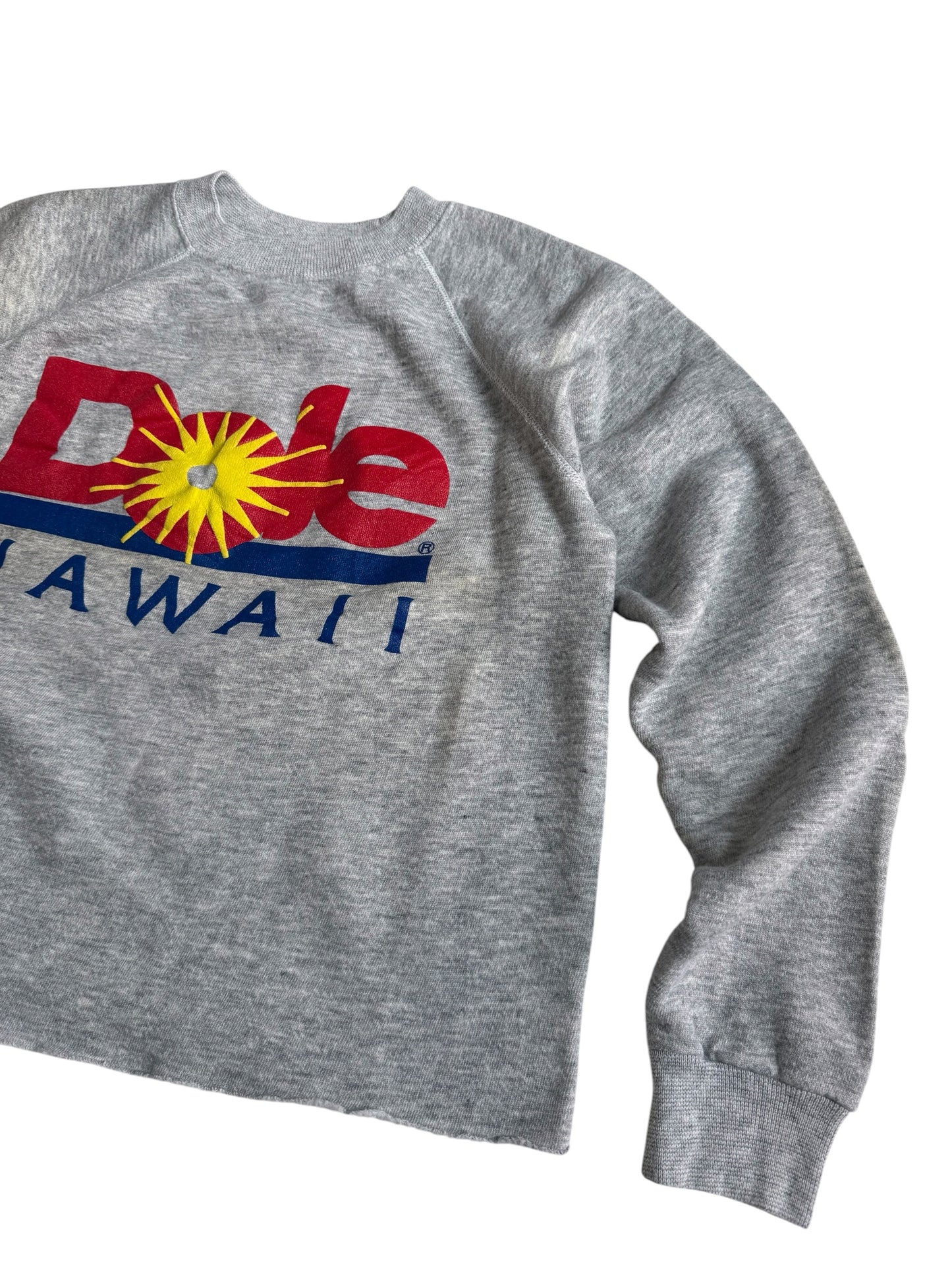 Vintage Dole Hawaii USA Made Cropped Raglan Sweatshirt Tourist Graphic