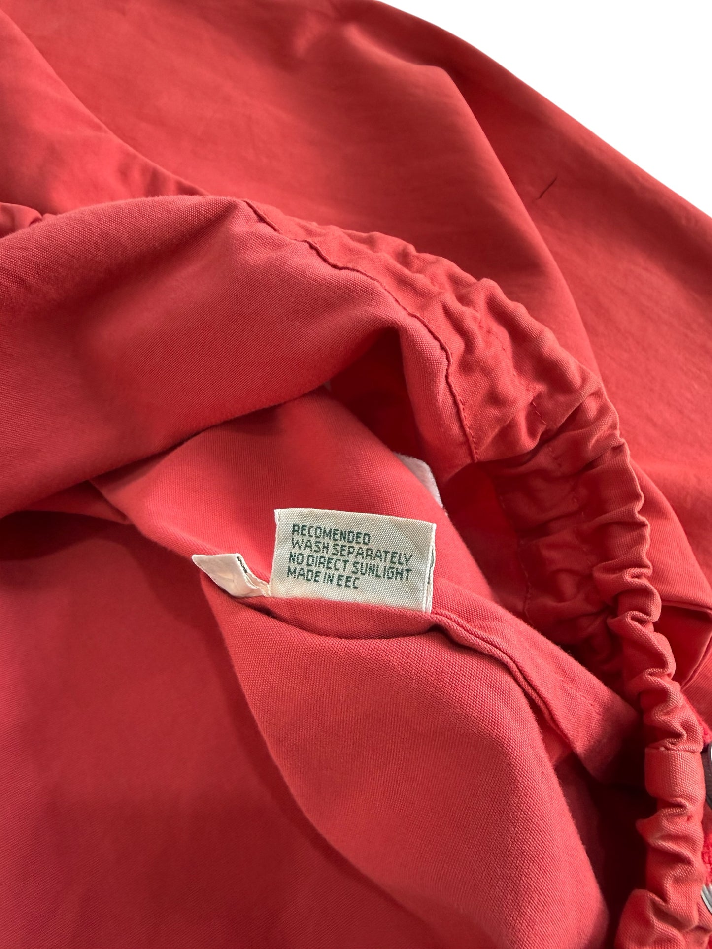 Vintage Red Cotton Anorak Pullover Jacket Made in EEC