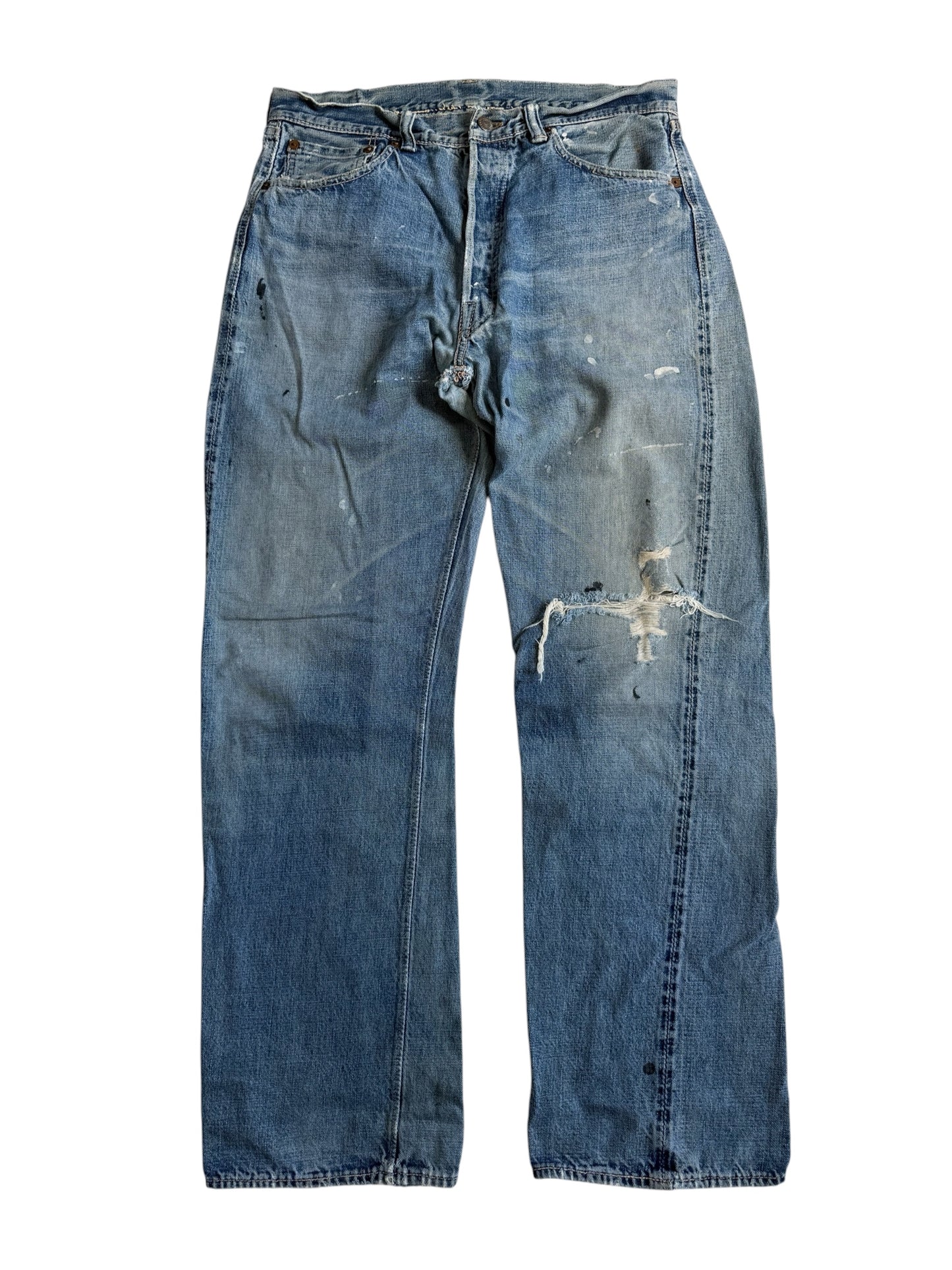 Vintage Warehouse & Co Selvedge Denim Distressed Jeans