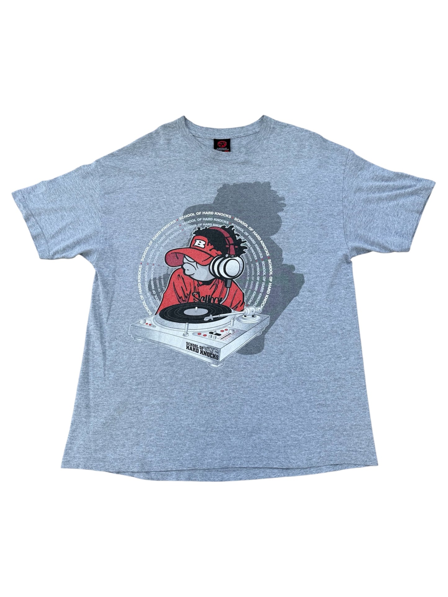 School of Hard Knocks DJ Turntable Tee 2000s Streetwear Hip-Hop