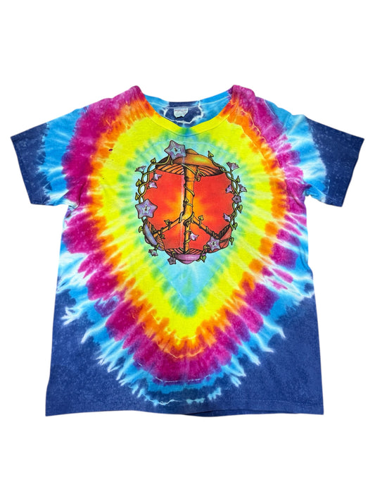 Vintage 1990s Tie Dye Peace Symbol Tshirt Psychedelic Hippie