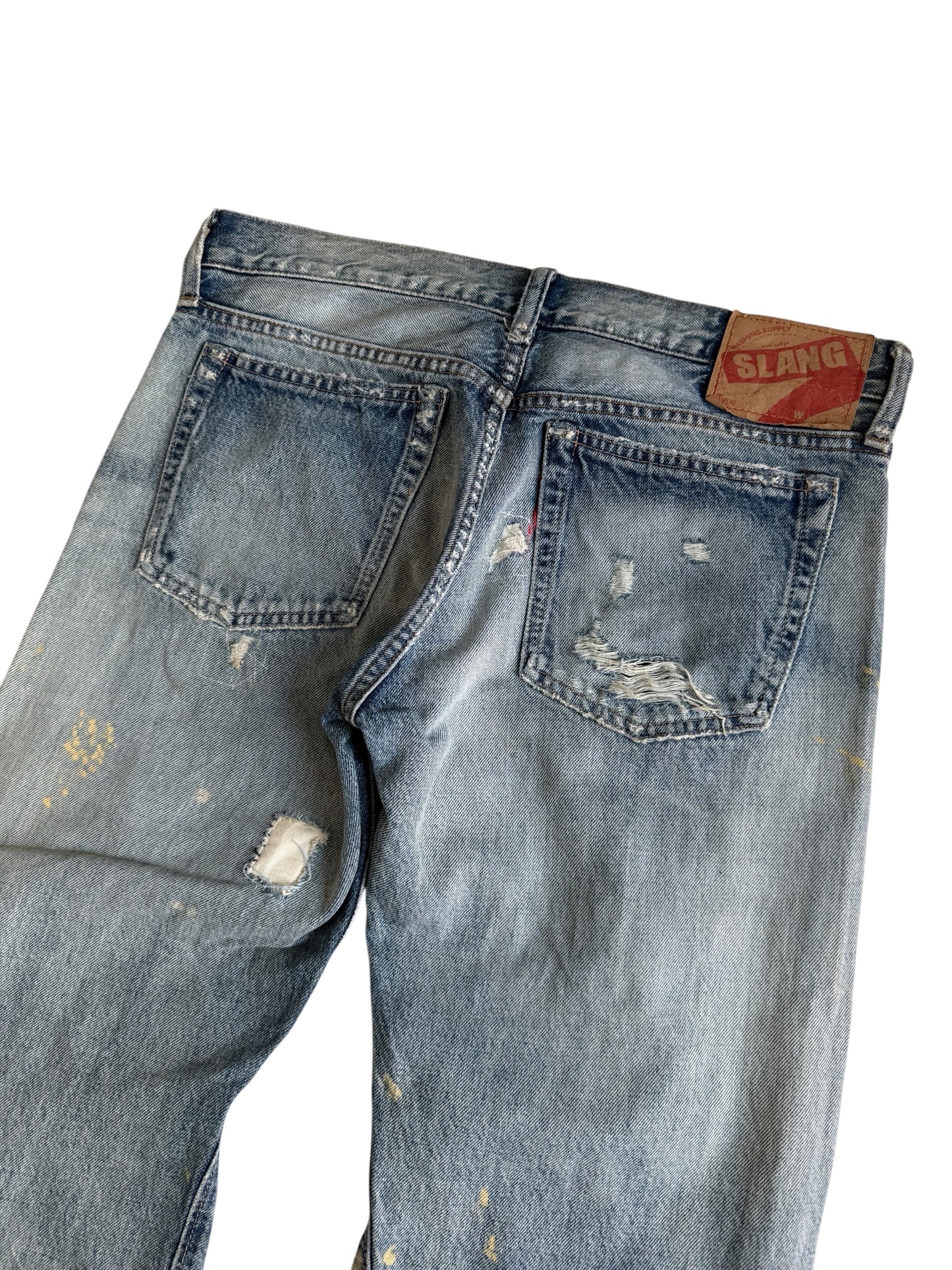 Vintage 2000s RNA SLANG Distressed Repair Denim Jeans