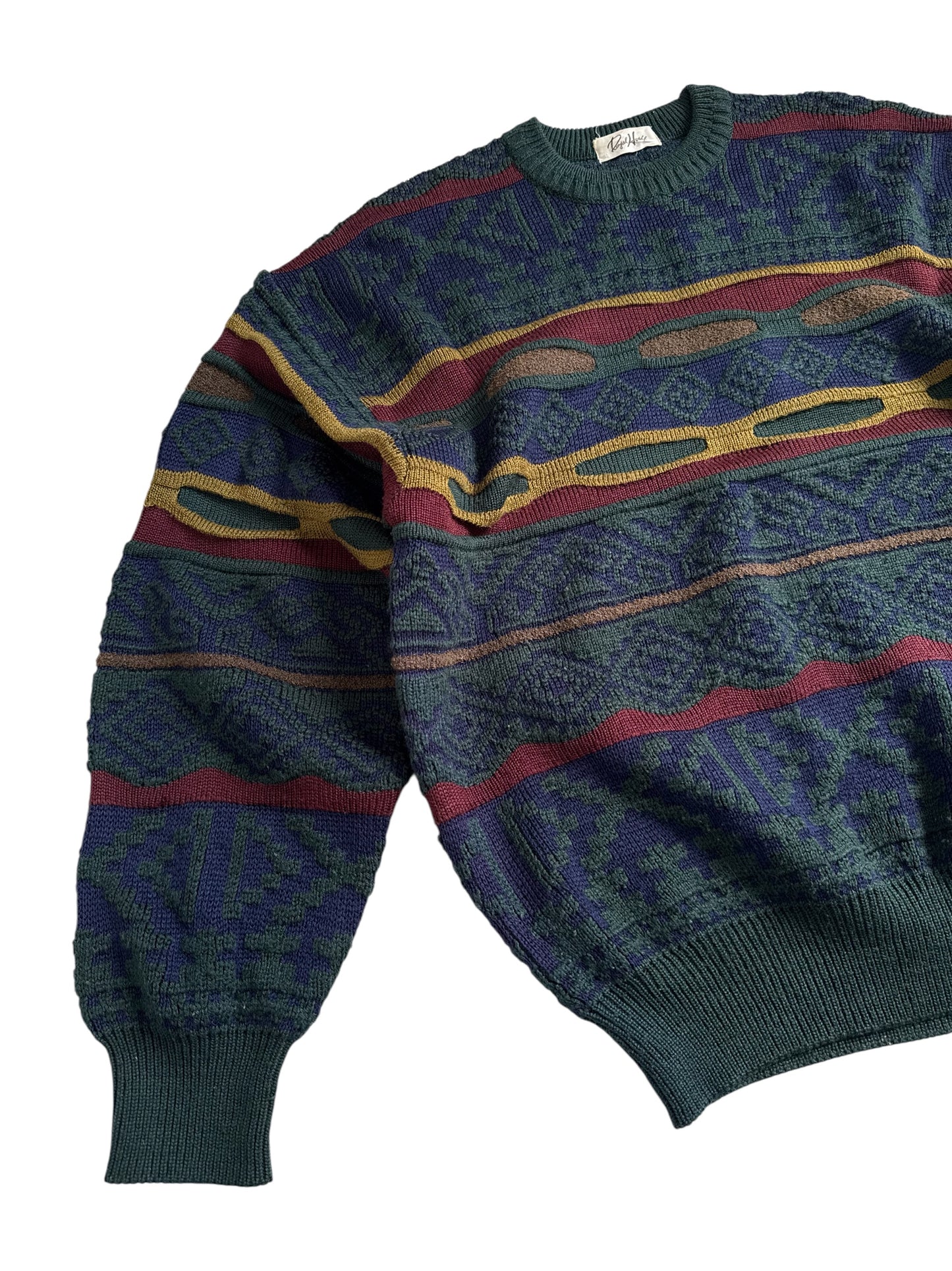 Vintage Royal House Japan Geometric Wool Blend Knit Sweater