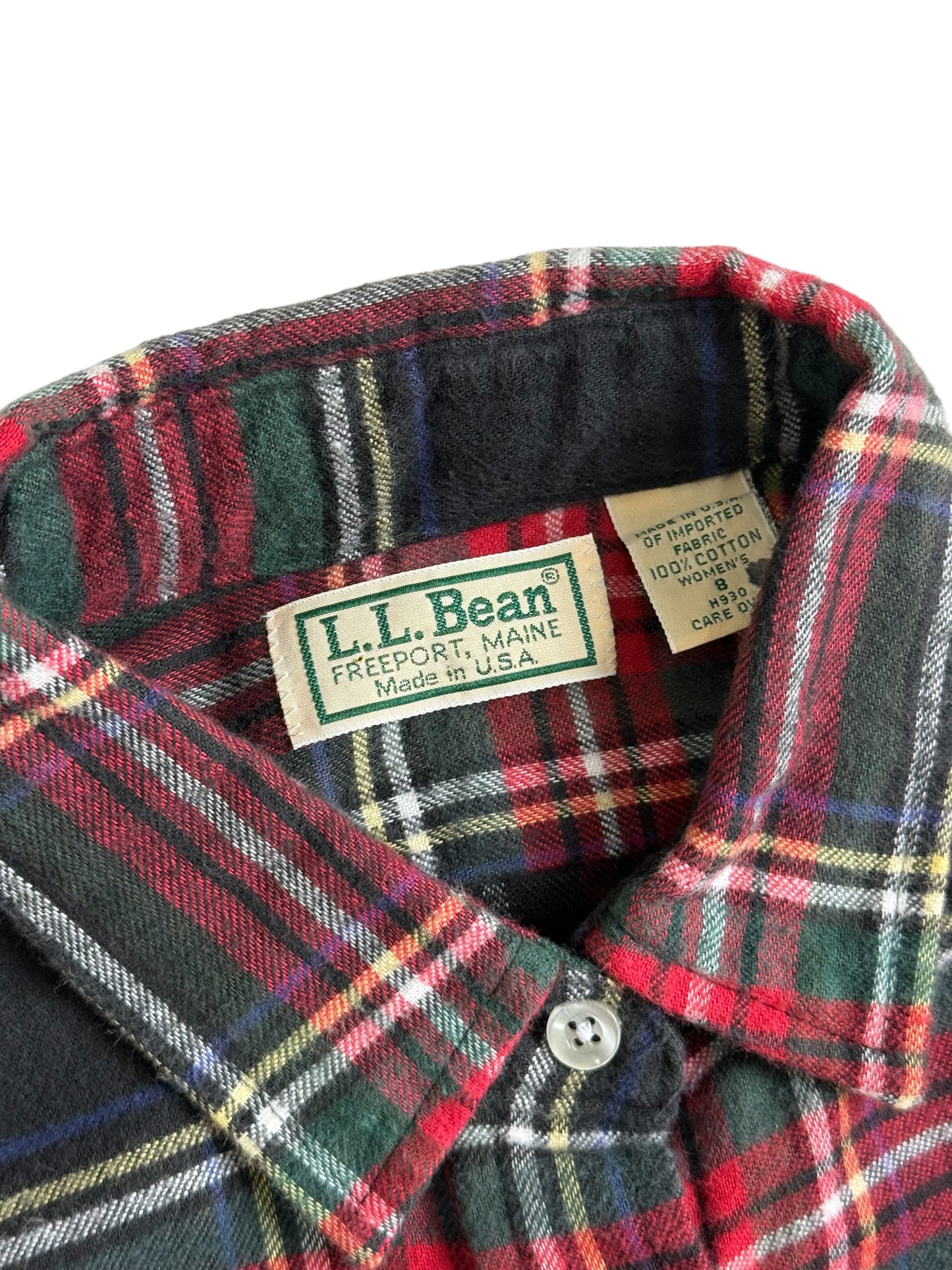 Vintage LL Bean Made in USA Plaid Flannel Shirt