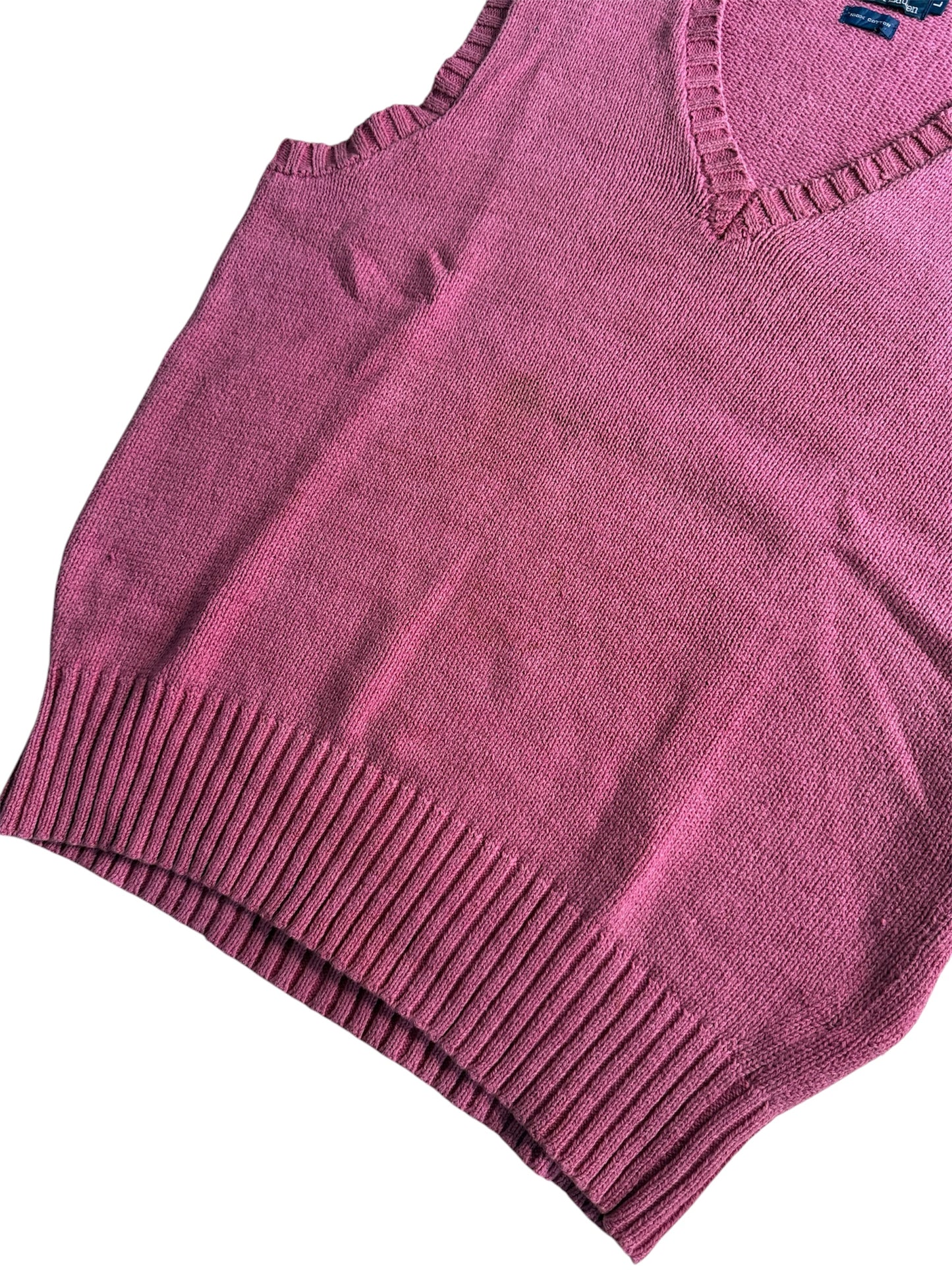 Polo Ralph Lauren Cotton Knit Vest Faded Maroon V Neck