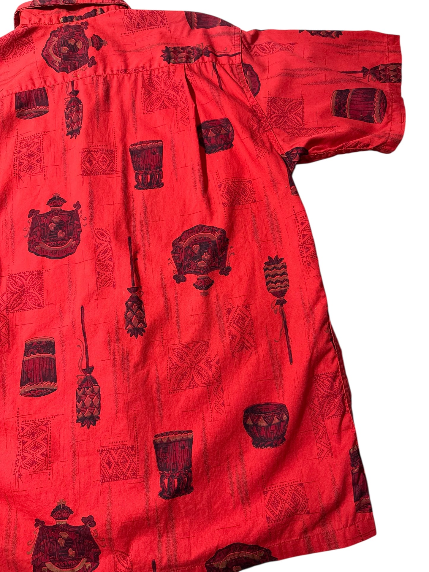 Vintage Made in Hawaii Red Printed Aloha Shirt