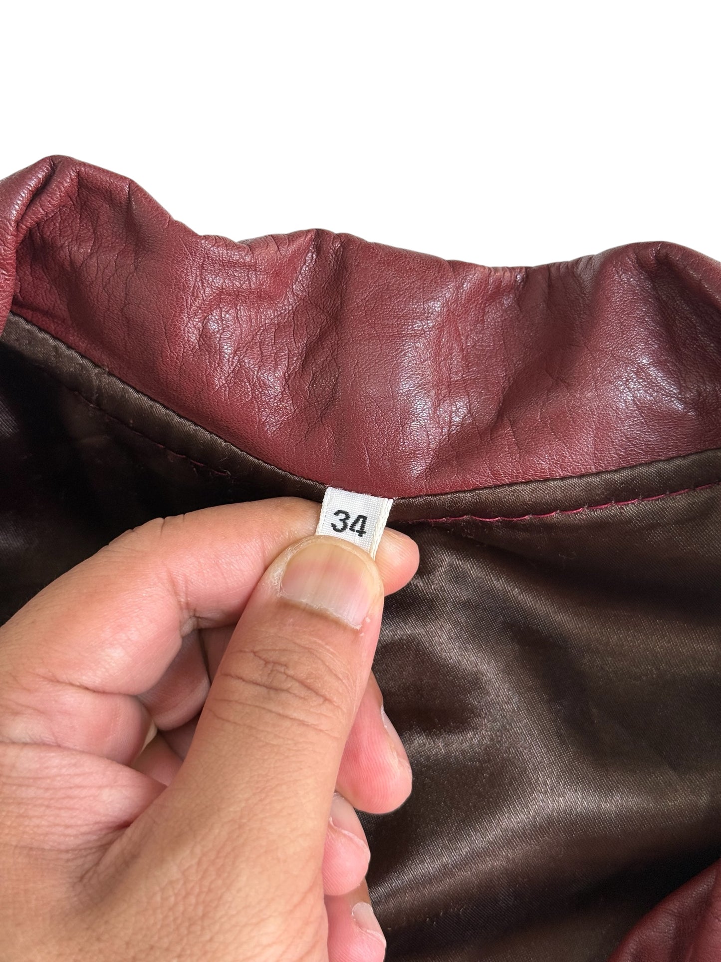 Vintage Burgundy Leather Biker Jacket Women’s Motorcycle Jacket