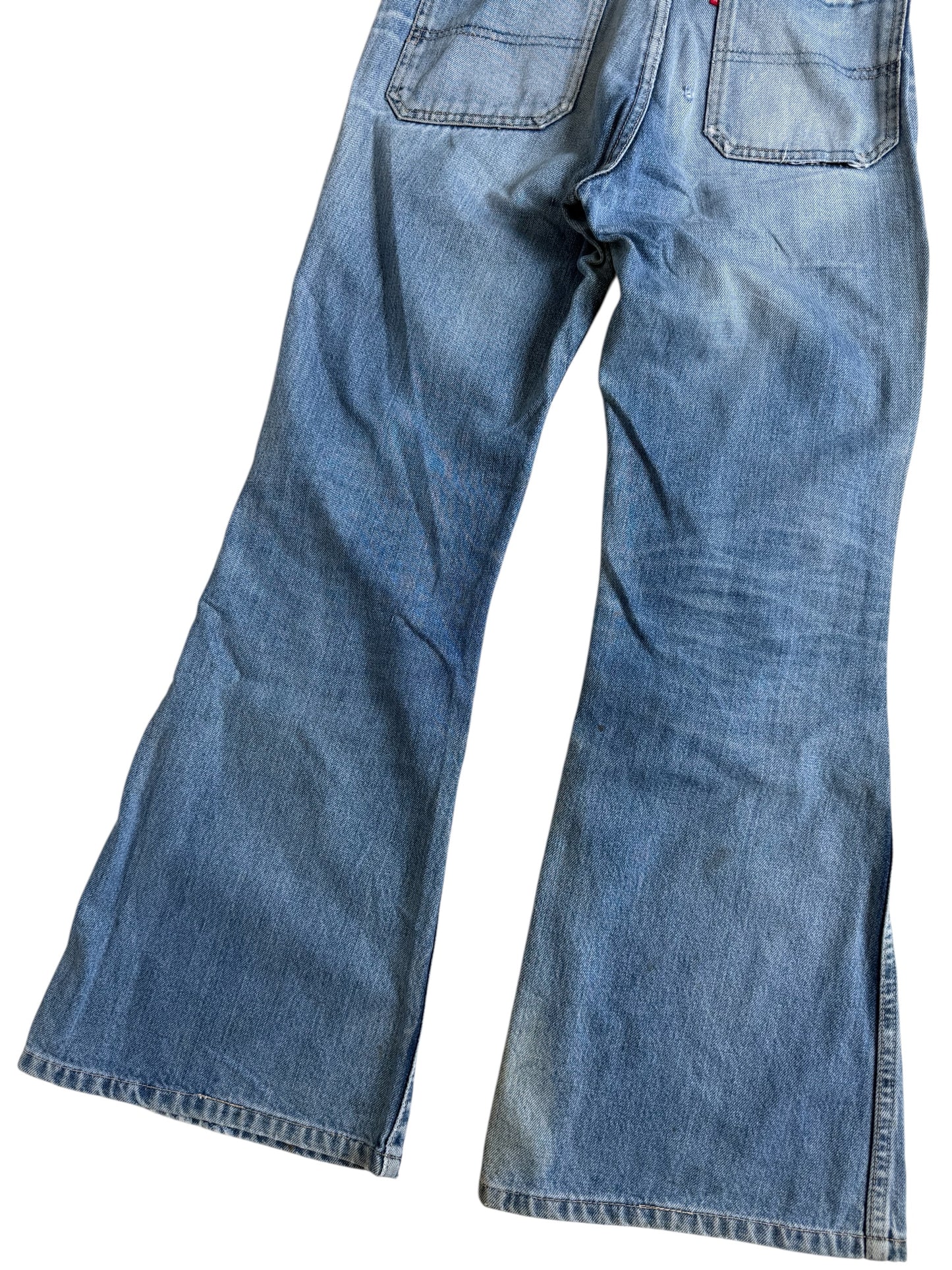 Vintage Big John Big-Washing Flare Bell Bottom Distressed Denim Jeans Japan