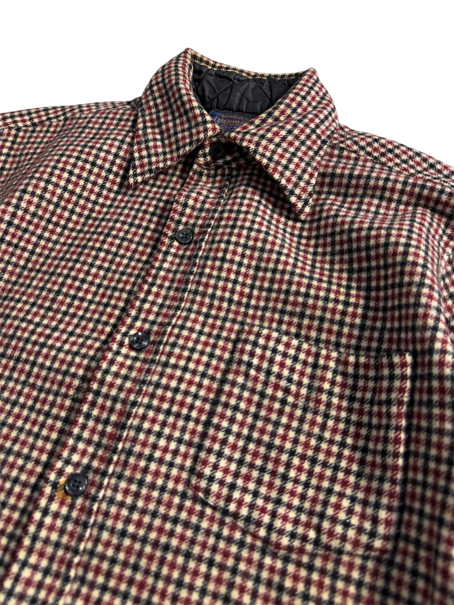 Vintage 80s Pendleton Wool Check Shirt Made In Usa Quilted Lining