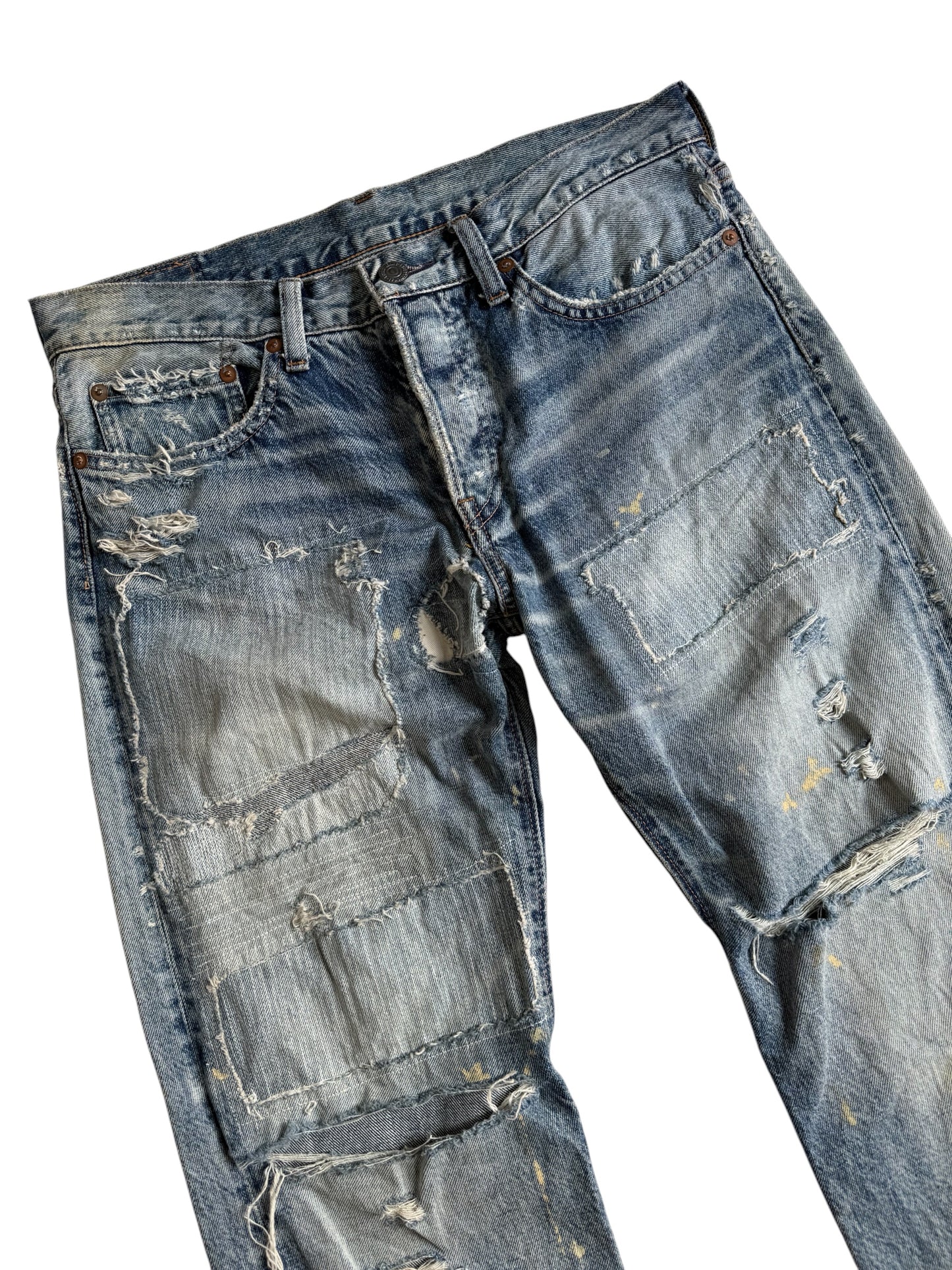 Vintage 2000s RNA SLANG Distressed Repair Denim Jeans