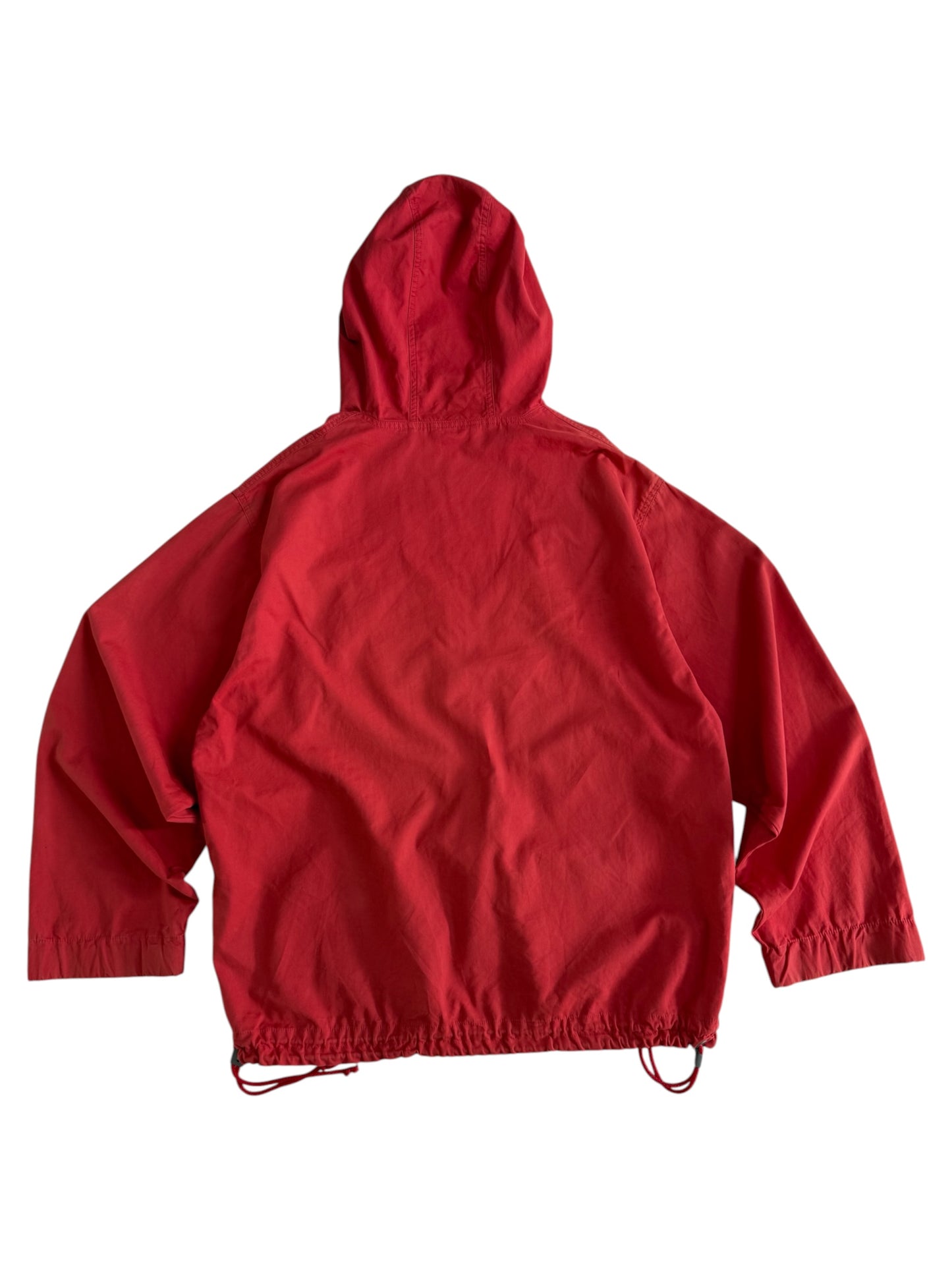 Vintage Red Cotton Anorak Pullover Jacket Made in EEC