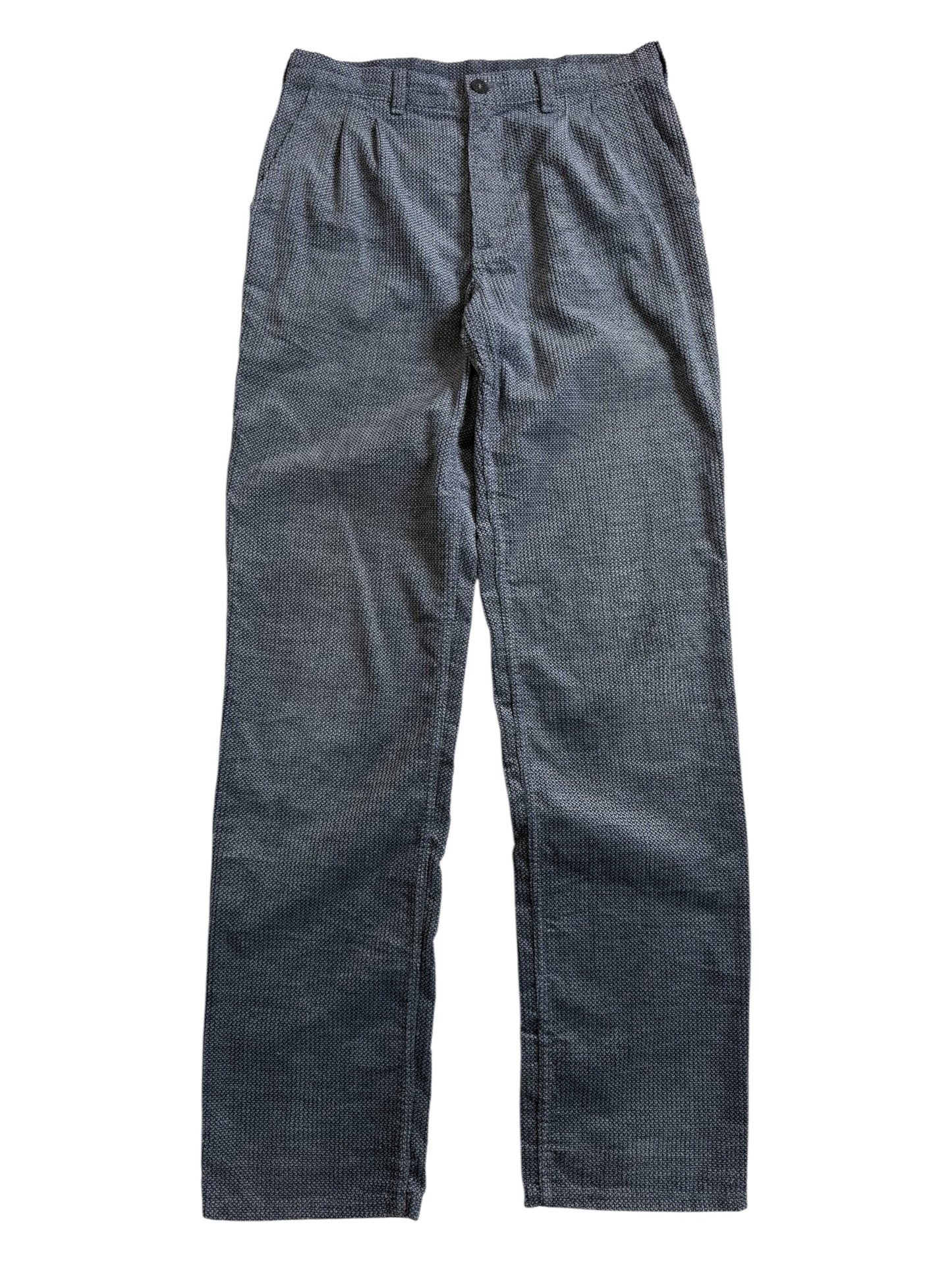 Vintage Mustang Patterned Weave Pleated Trousers