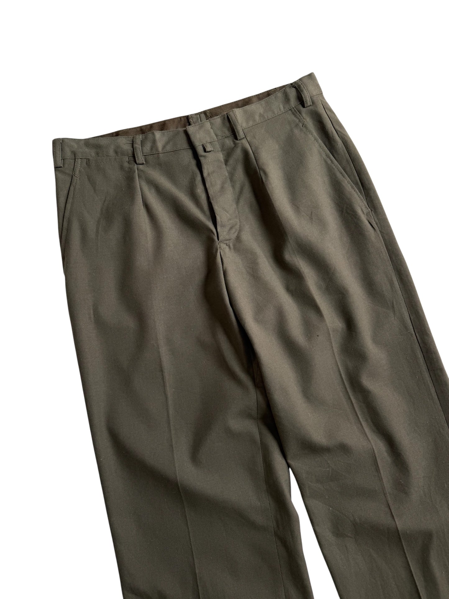 Vintage 80s-90s Yugoslav Army Olive Green Military Field Trousers