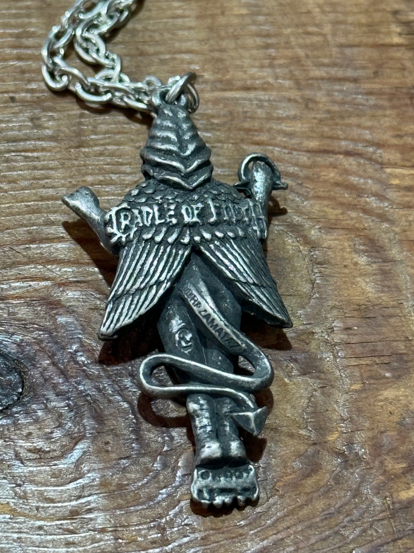 Vintage NOS 1997 Poker Rox Cradle Of Filth Pendant Necklace Made in England
